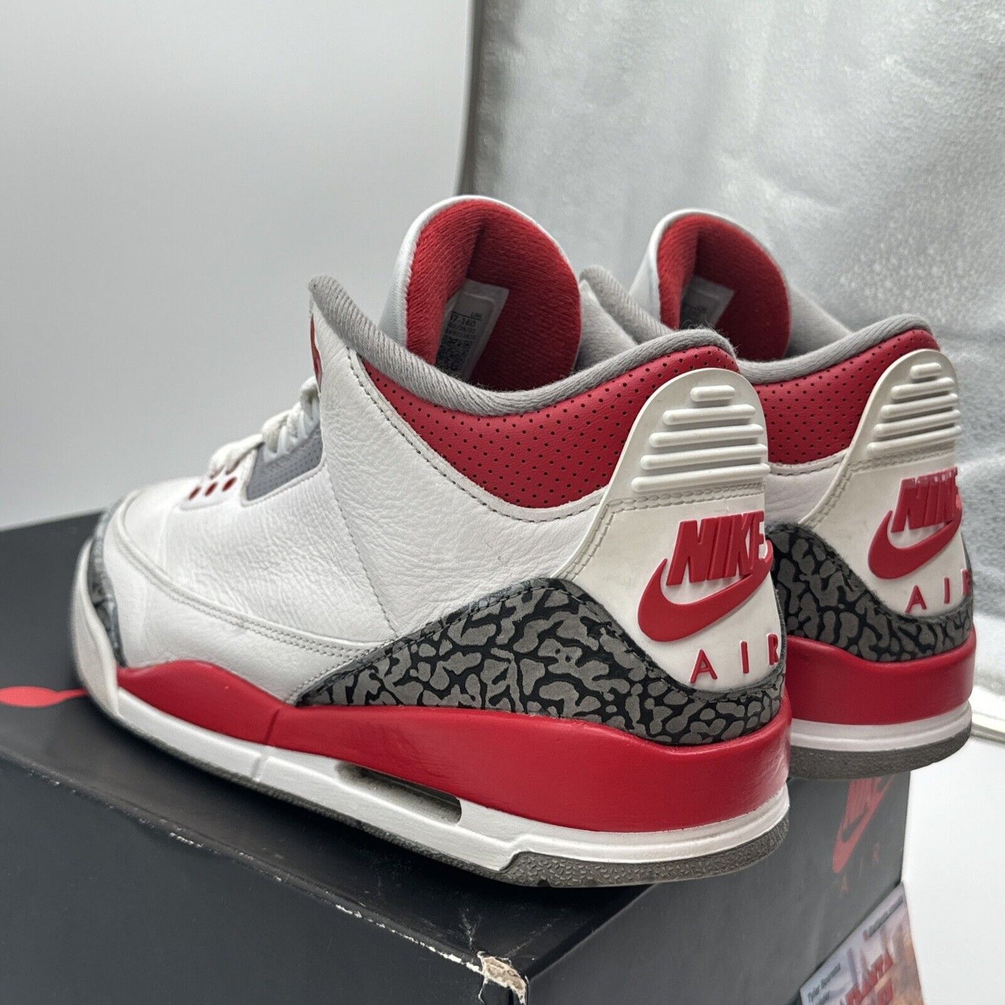 Size 8.5 - Jordan 3 Retro Mid Fire Red White Leather Elephant OG Grey With Box