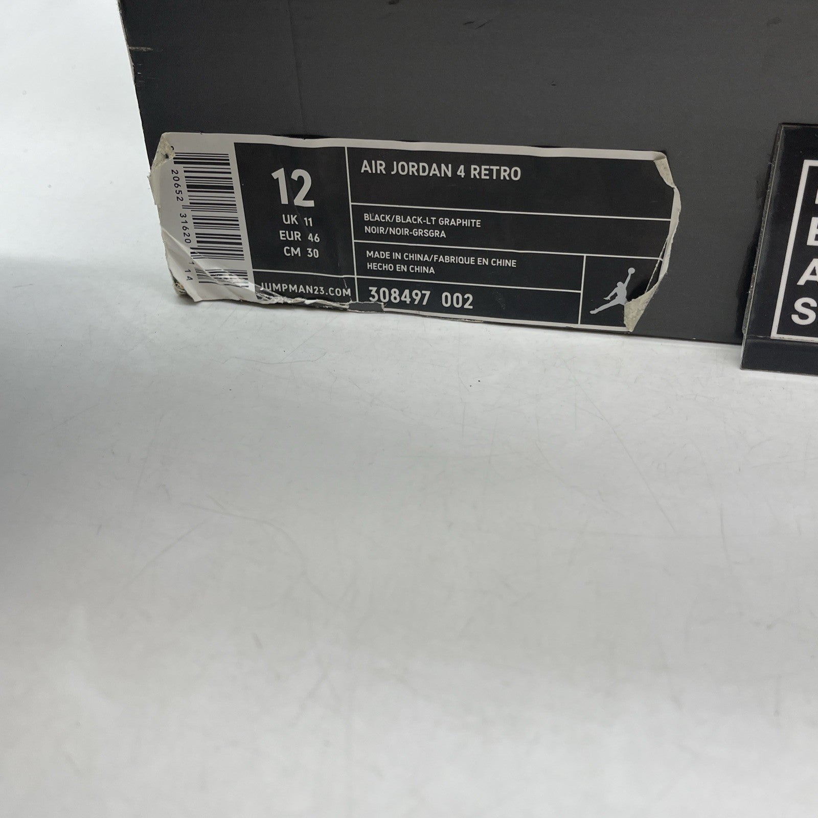 Size 12 - Air Jordan 4 Retro 2006 Black Cat (308497-002)