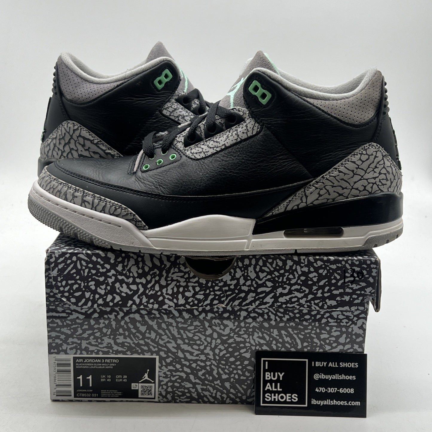 Size 11 - Air Jordan 3 Retro Green Glow (CT8532-031)