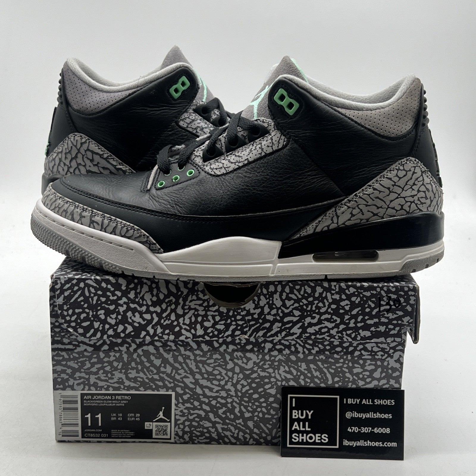 Size 11 - Air Jordan 3 Retro Green Glow (CT8532-031)
