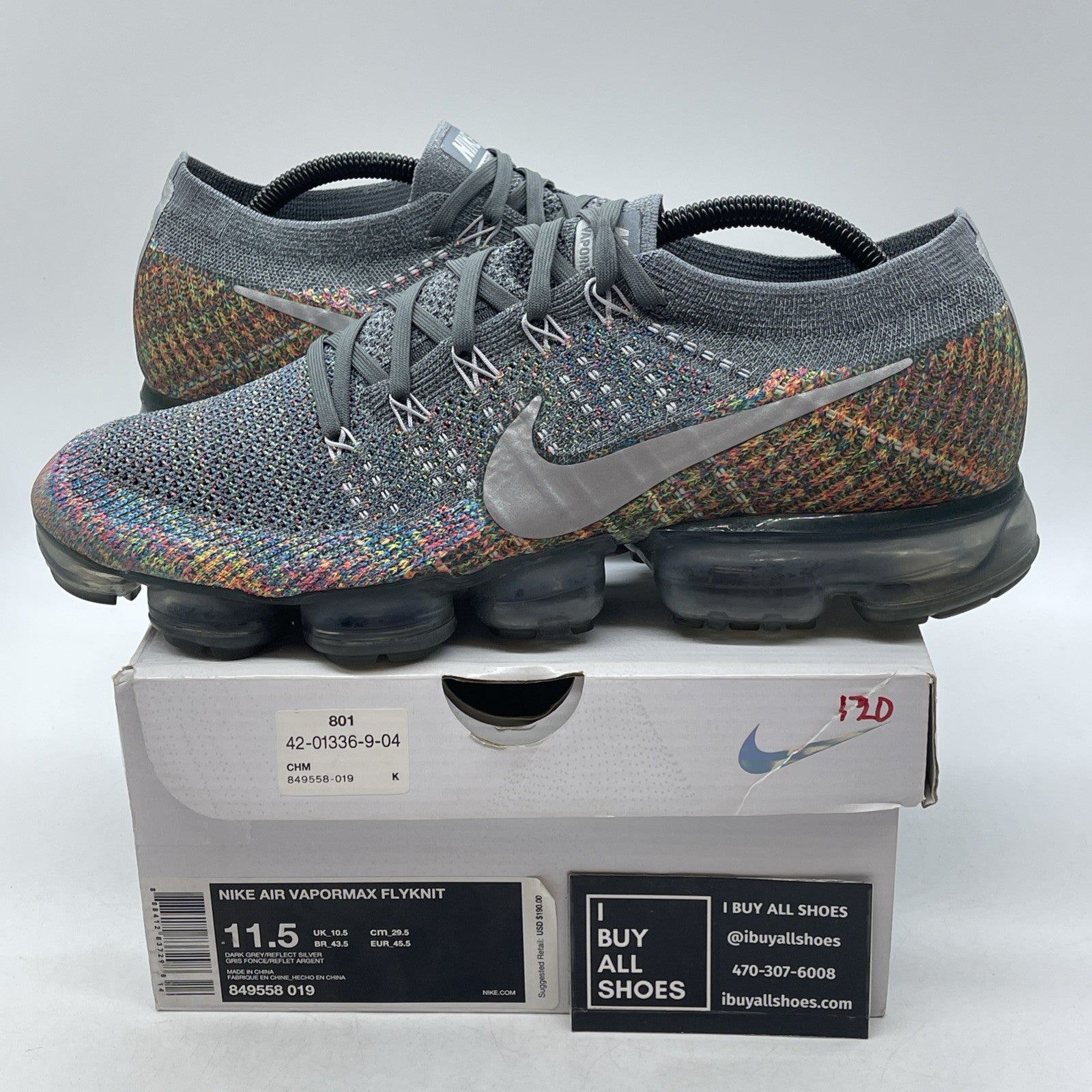 Size 11.5 - Nike Air VaporMax Grey Multi (849558-019)