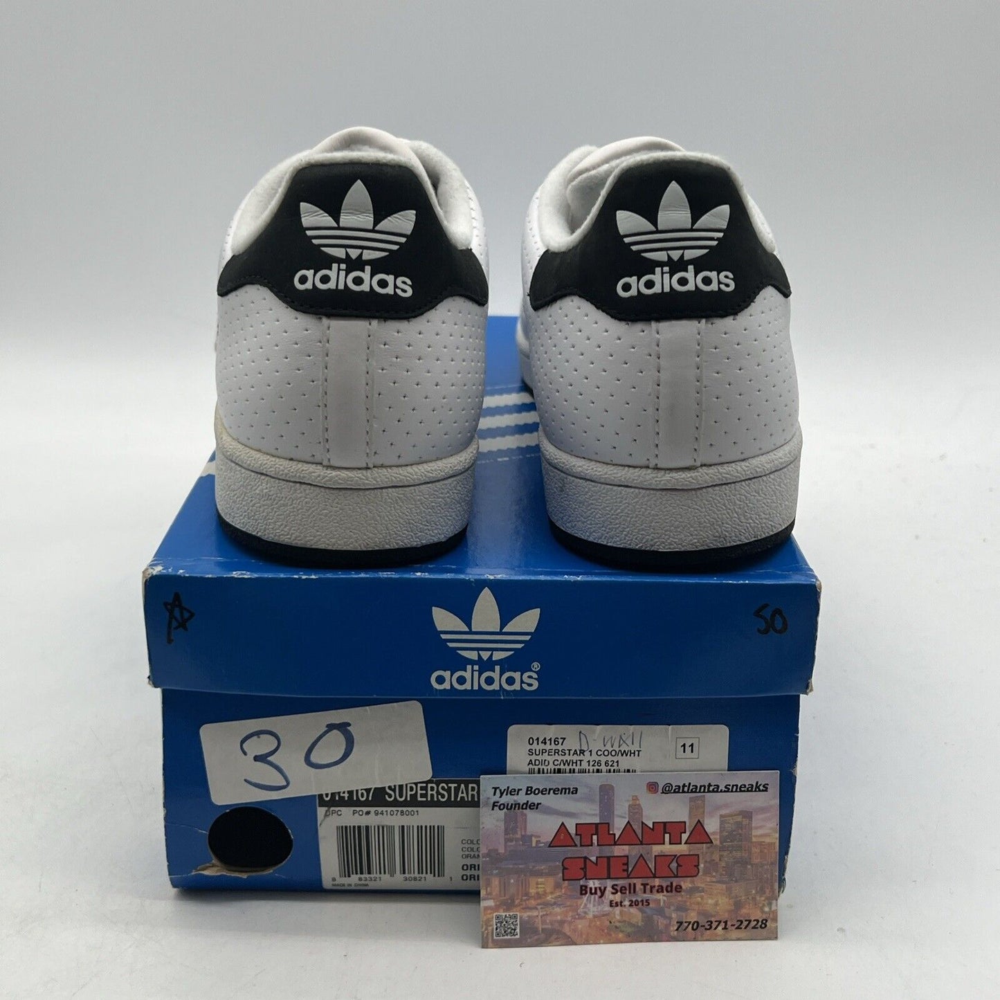 Size 11 - Adidas Superstar Footwear White Black Mens (ART-77206)