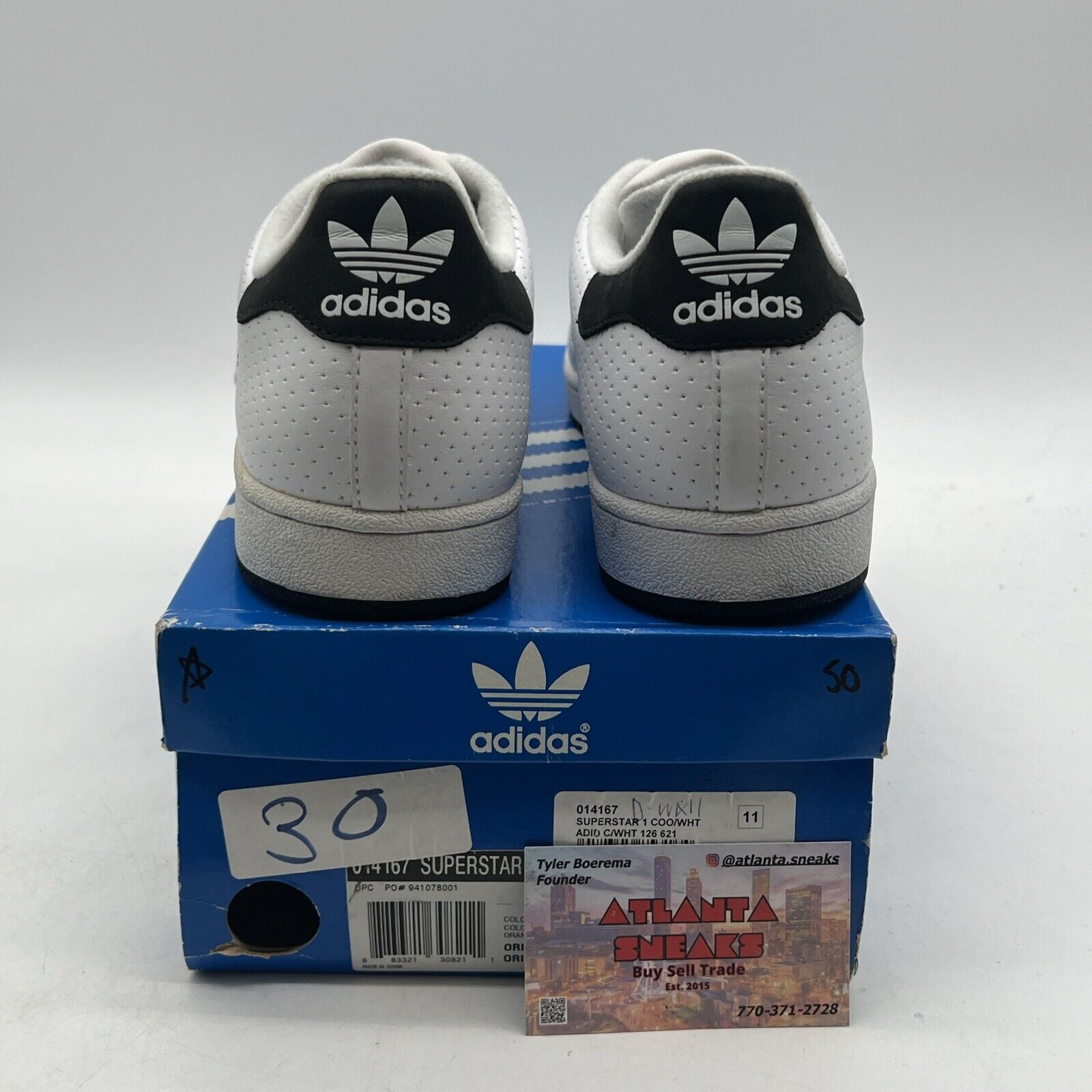 Size 11 - Adidas Superstar Footwear White Black Mens (ART-77206)
