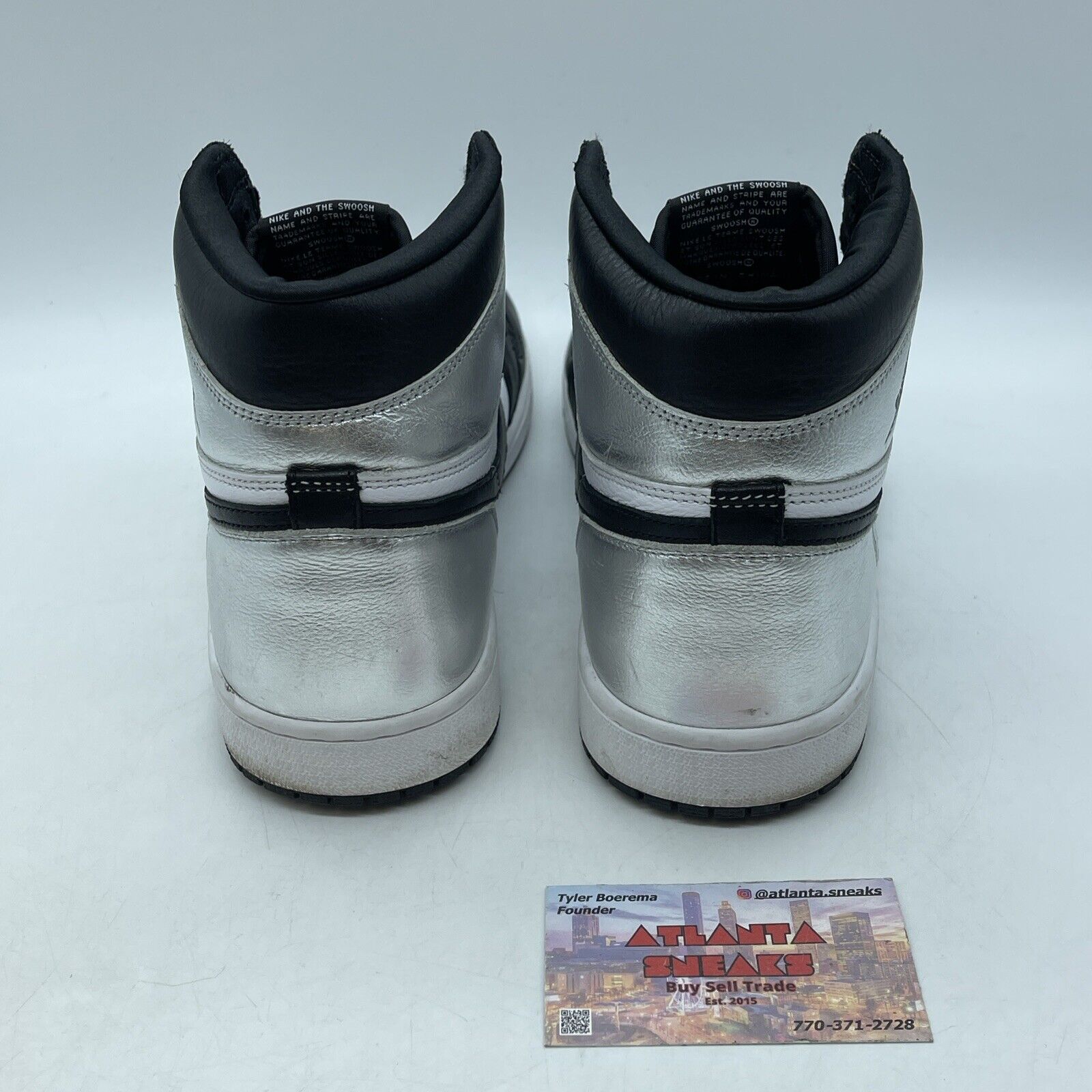 Size 11.5 - Jordan 1 High OG Metallic Silver White Black Leather (CD0461-001)