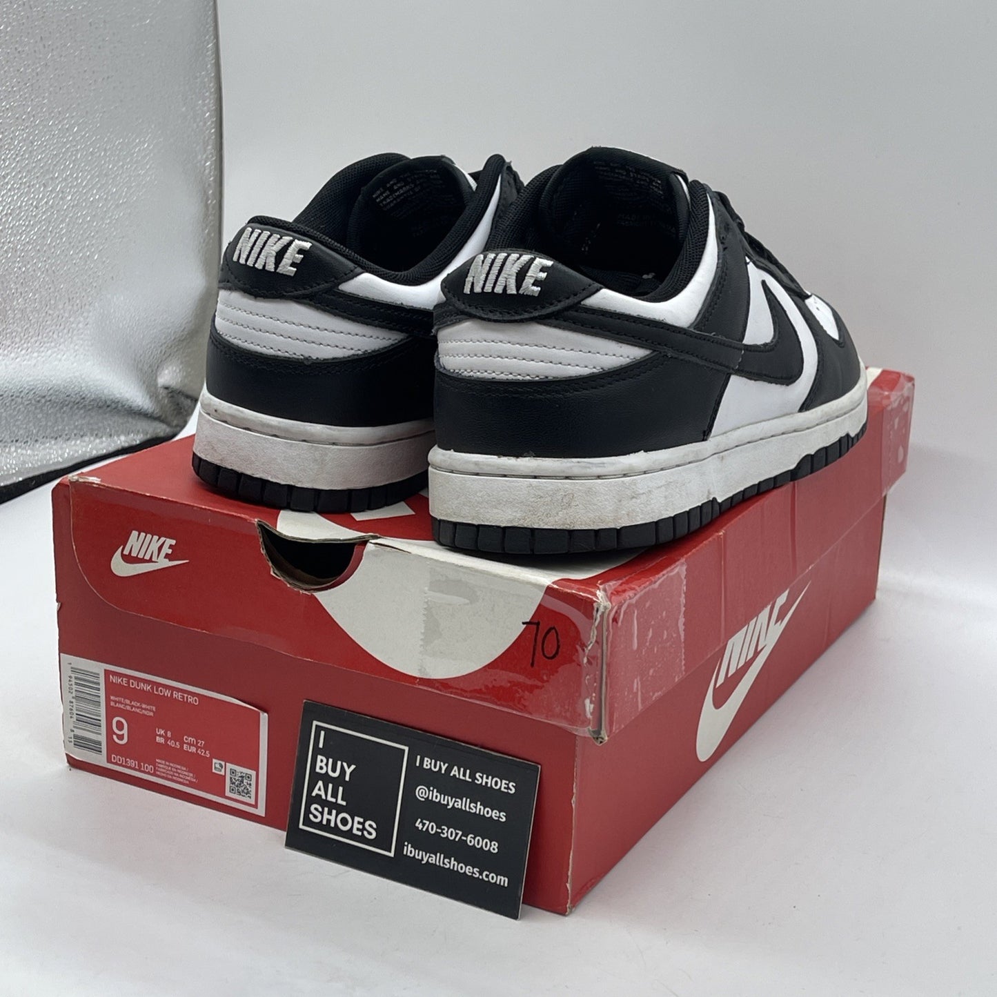 Size 9 - Nike Dunk Low Black White Leather (DD1391-100)