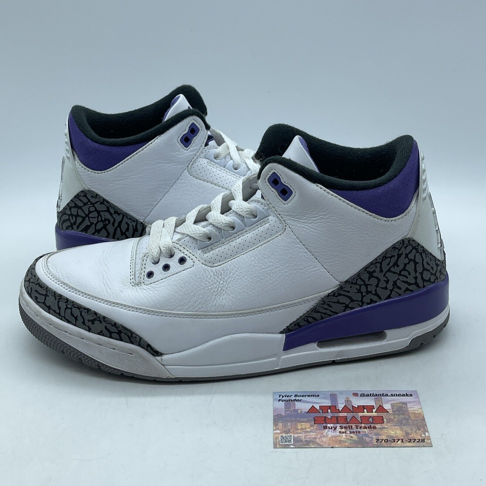 Size 10 - Jordan 3 Retro Mid Dark Iris White Leather Grey Suede (CT8532-105)
