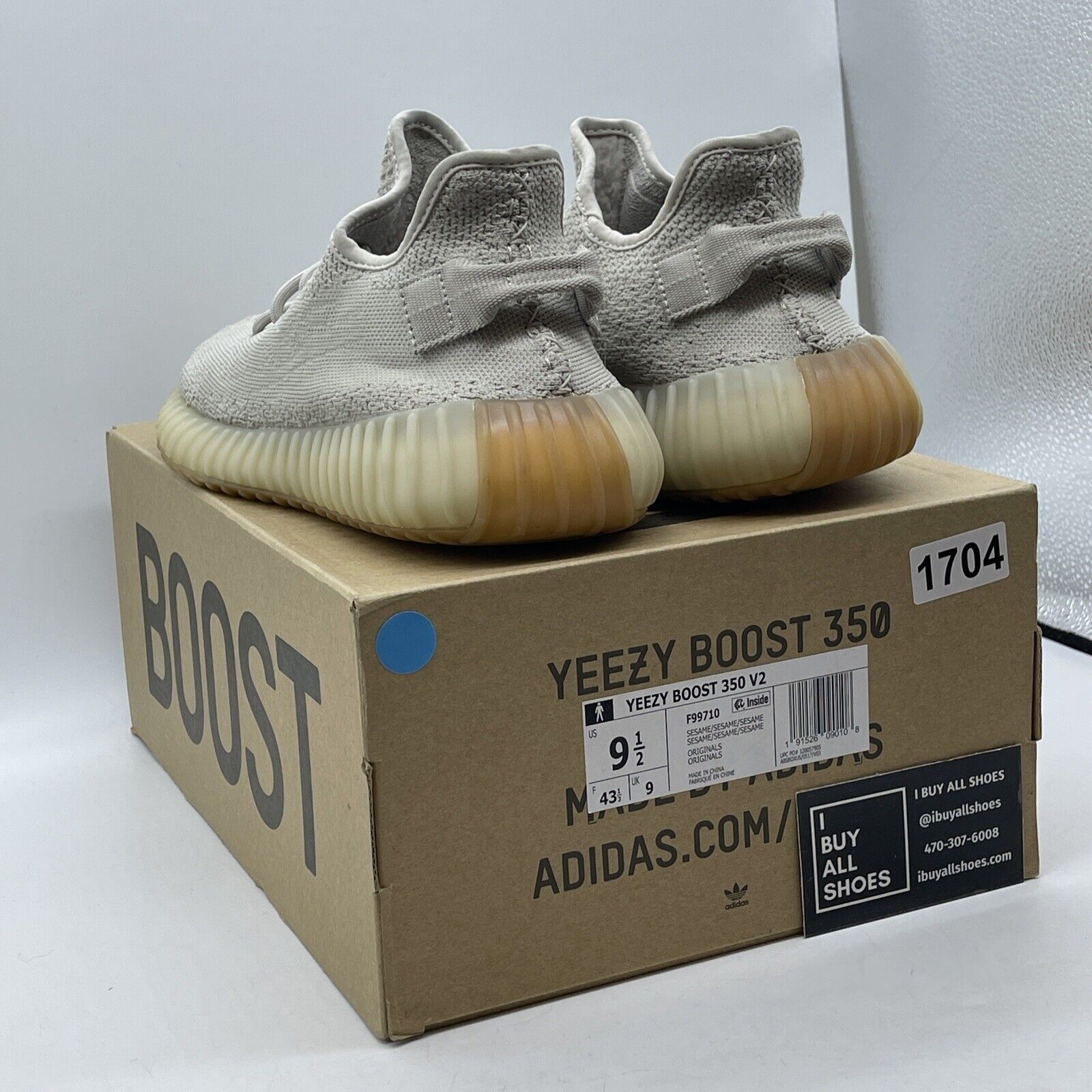 Size 9.5 - adidas Yeezy Boost 350 V2 Low Sesame Brown Tan Suede (F99710)
