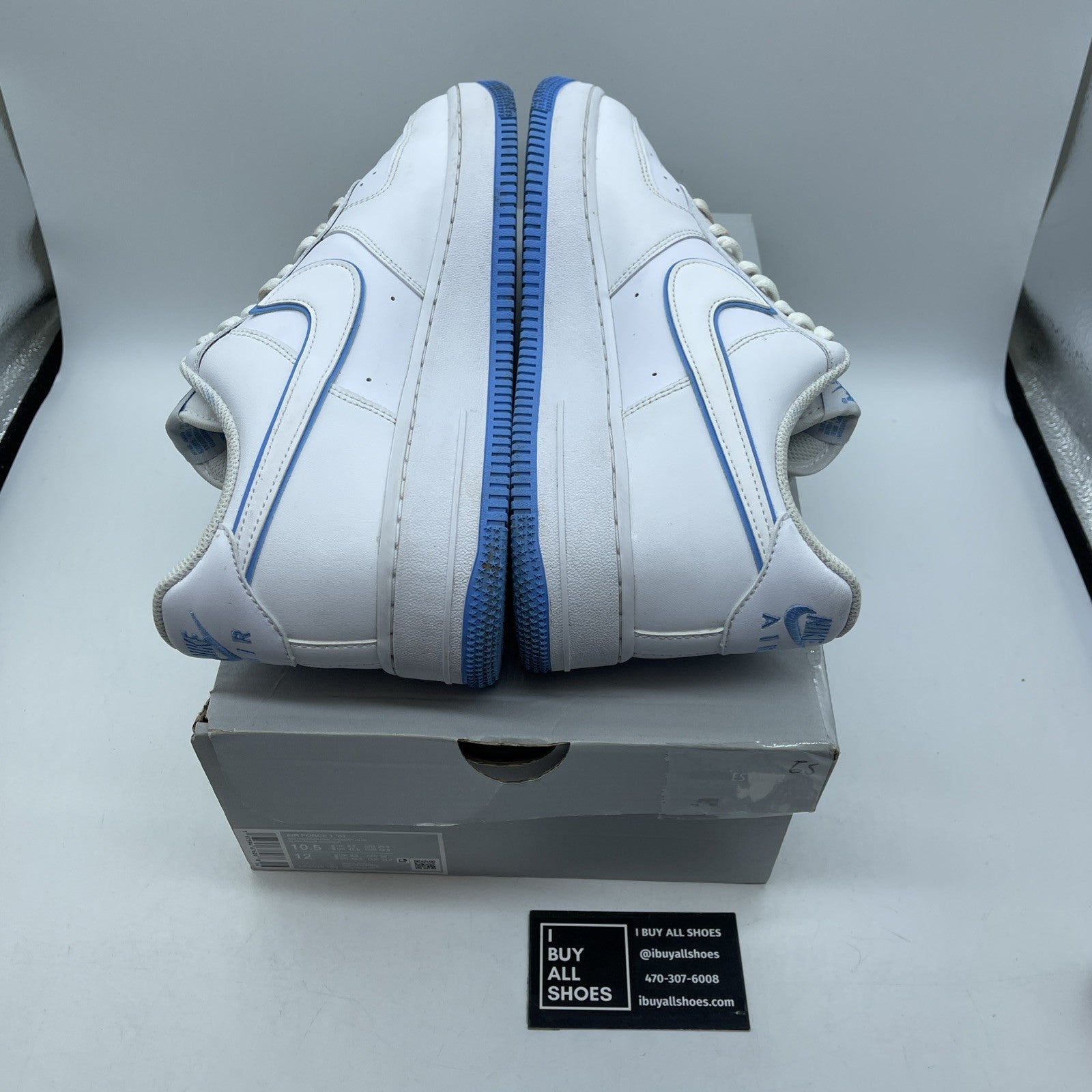 Size 10.5 - Nike Air Force 1 '07 White University Blue White (DV0788-101)