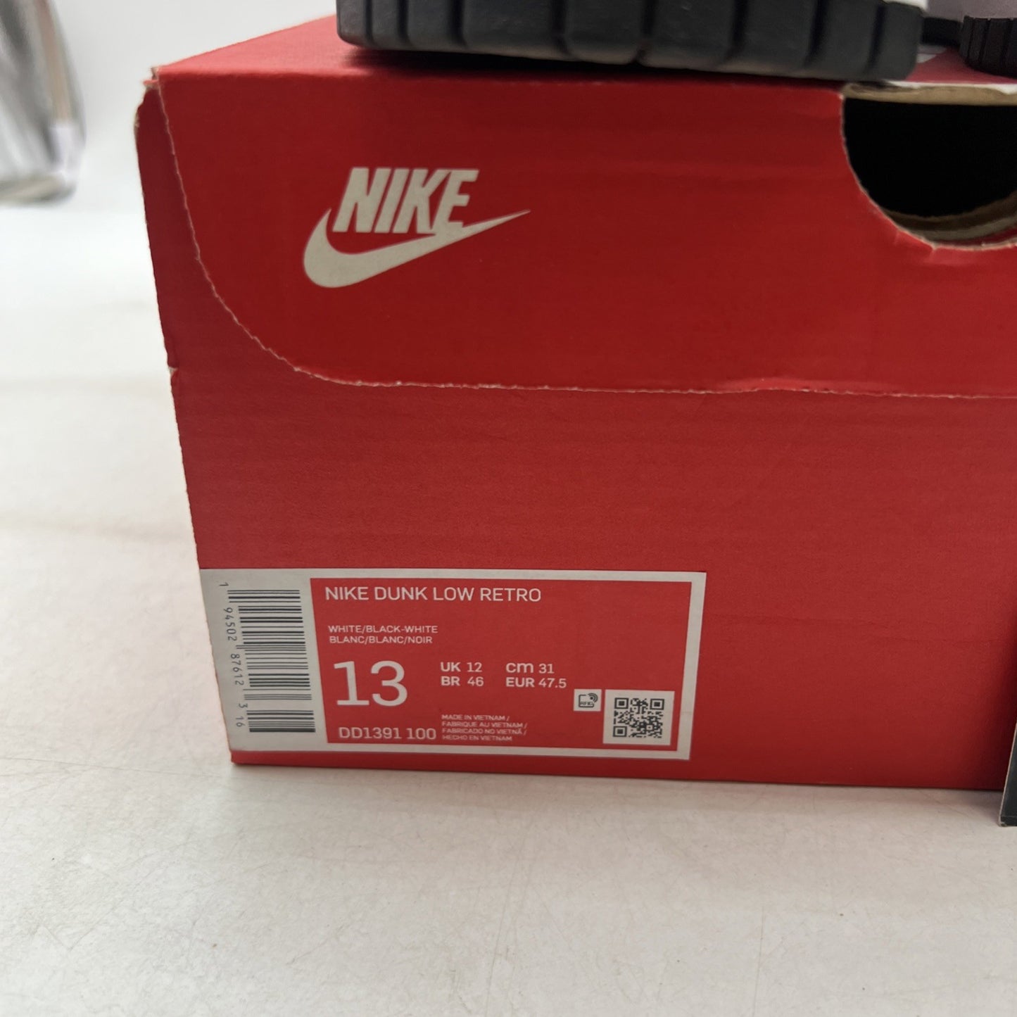Size 13 - Nike Dunk Low Black White (DD1391-100)