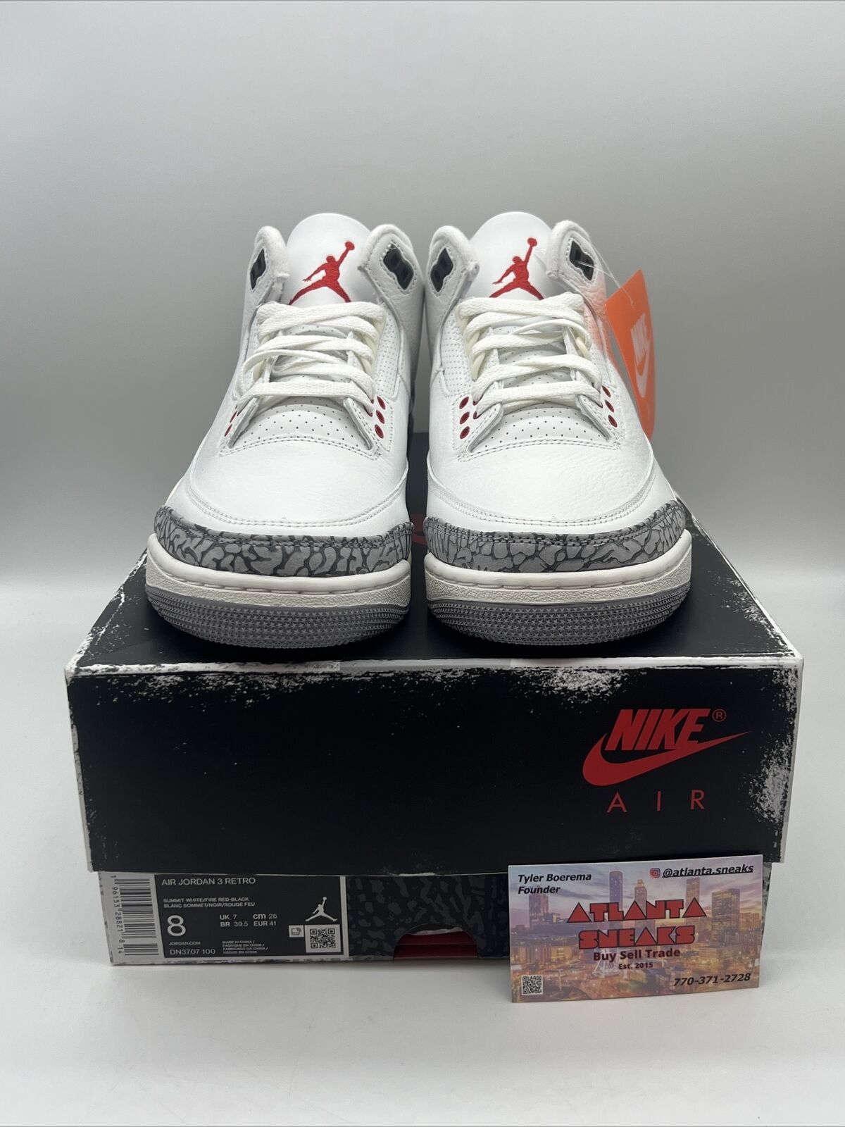 Size 8 - Jordan 3 Retro Mid White Cement Reimagined White Black Cream Brand New