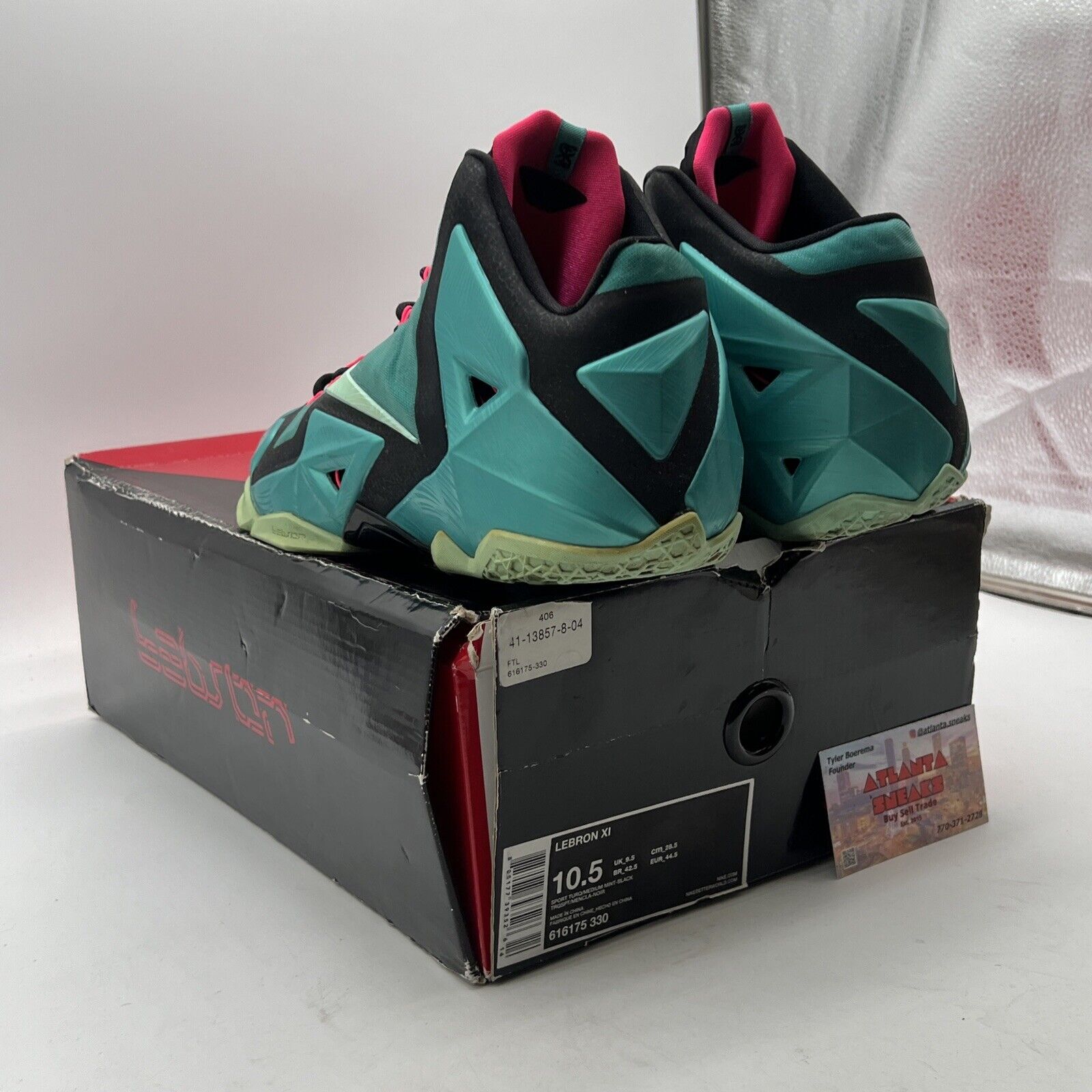 Size 10.5 - Nike LeBron 11 South Beach (616175-330)