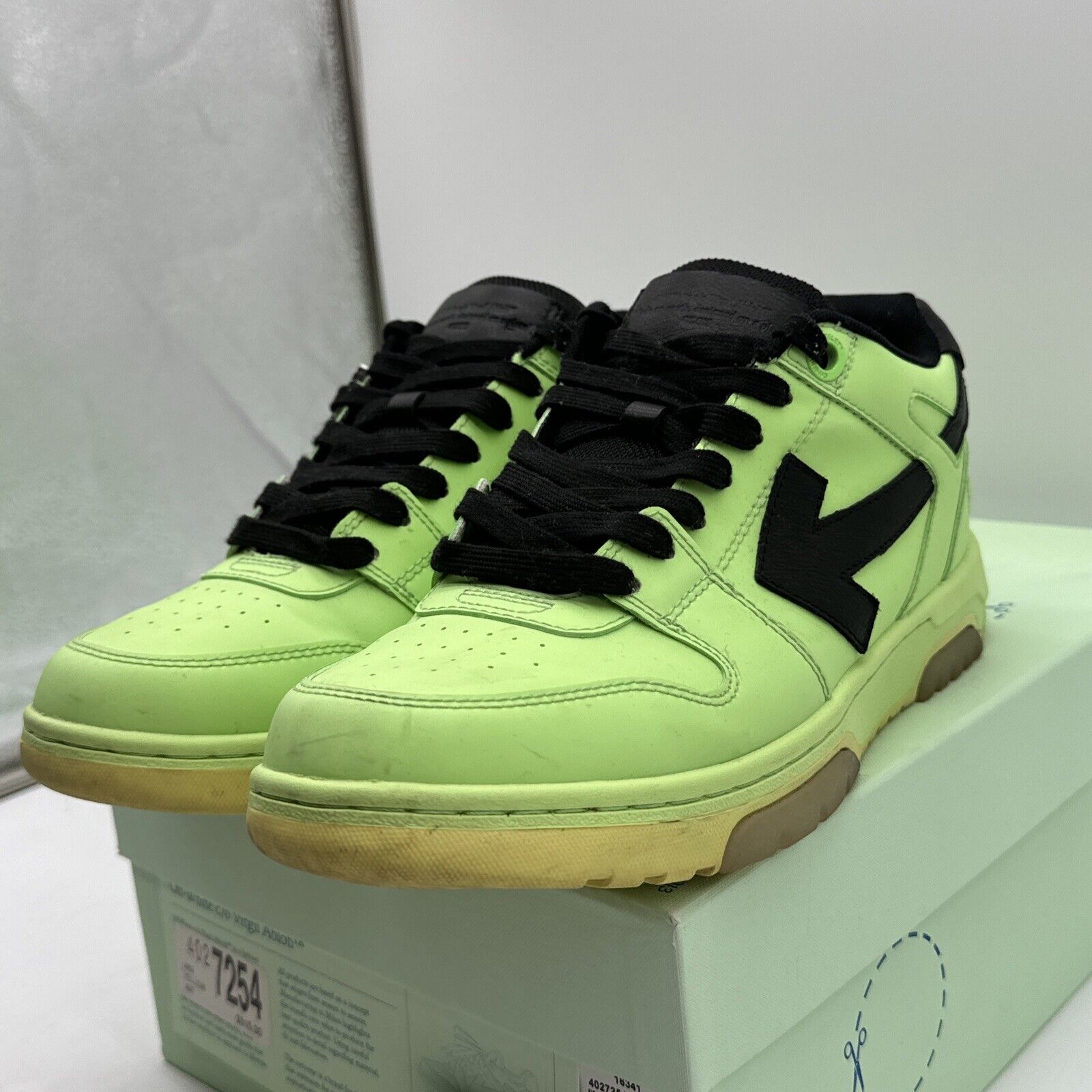 Size 7 - Off-White Out of Office Off White Fluo Green Black Icy Sole Sz 40 Eu