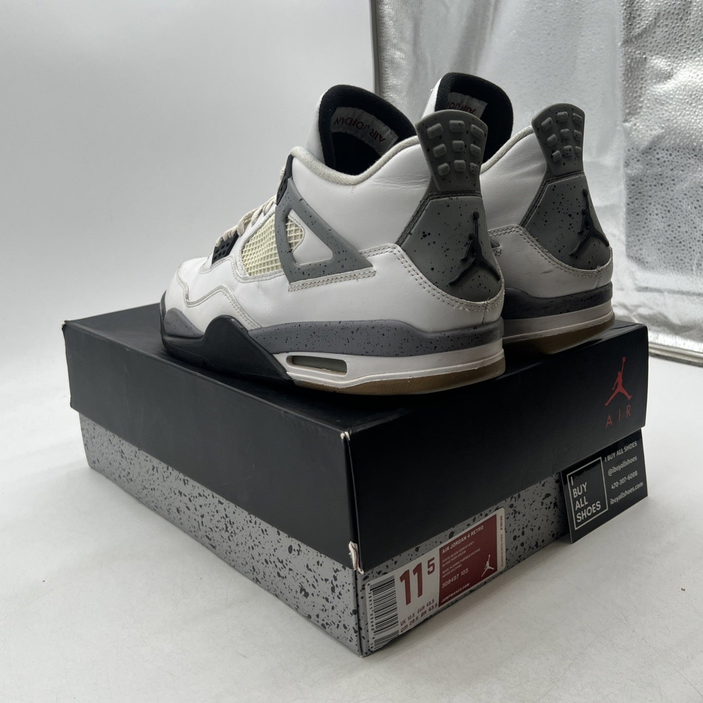 Size 11.5 - Air Jordan 4 Retro Cement 2012 (308497-103)