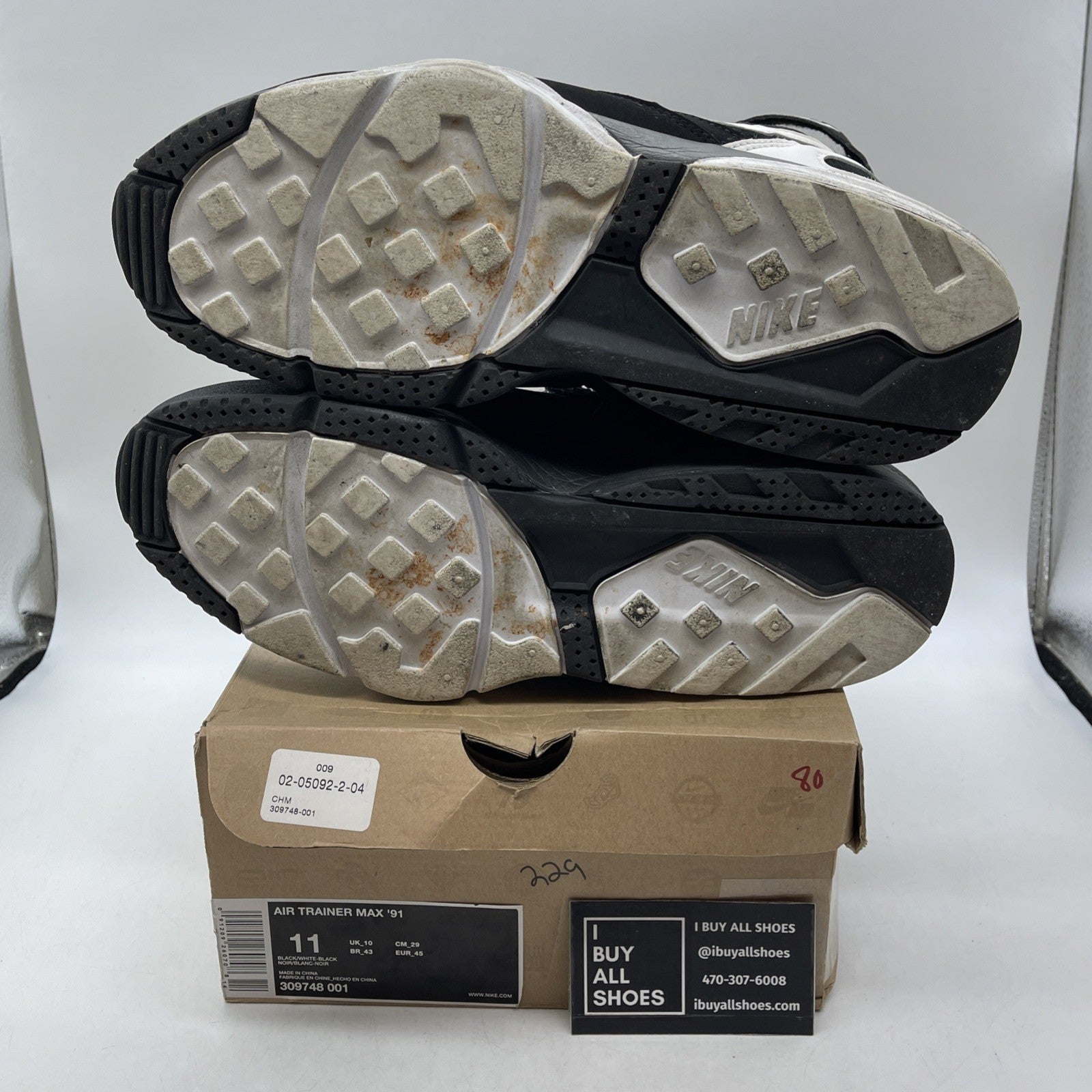 Size 11 - Nike Air Trainer Max 91 Black (309748-001)