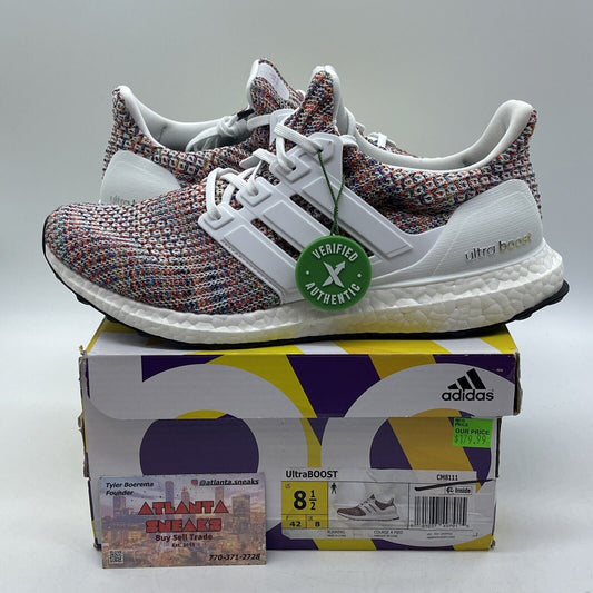 Size 8.5 - adidas UltraBoost 4.0 Rainbow Suede White Leather (CM8111)