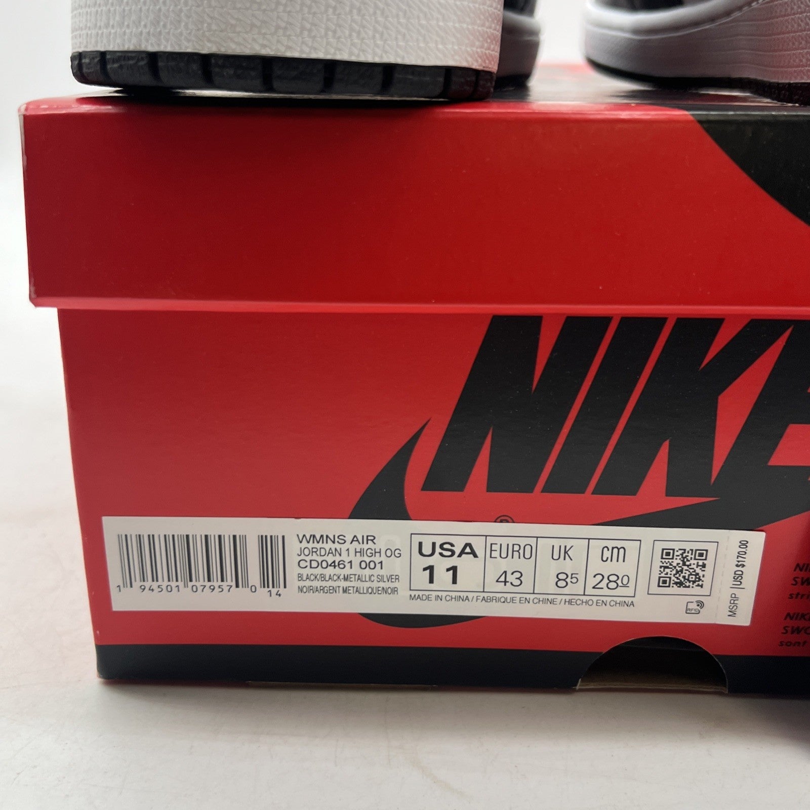 Size 11W - Air Jordan 1 High OG Metallic Silver (CD0461-001)