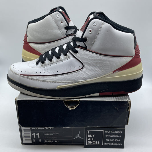 Size 11 - Air Jordan 2 Retro 2004 White Black Suede Leather (308308-161)