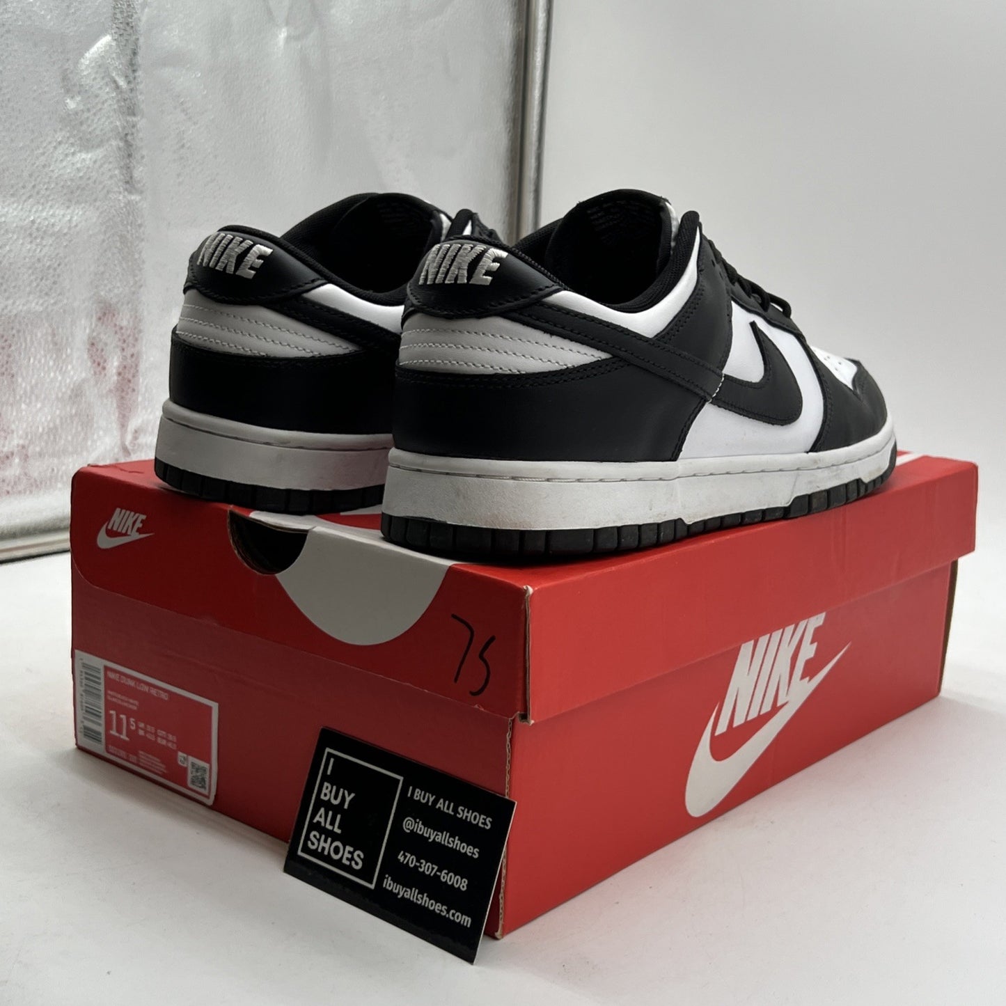 Size 11.5 - Nike Dunk Low Black White (DD1391-100)