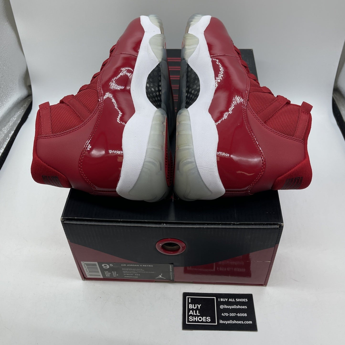 Size 9.5 - Jordan 11 Retro High Win Like '96 Red Black Leather (378037-623)
