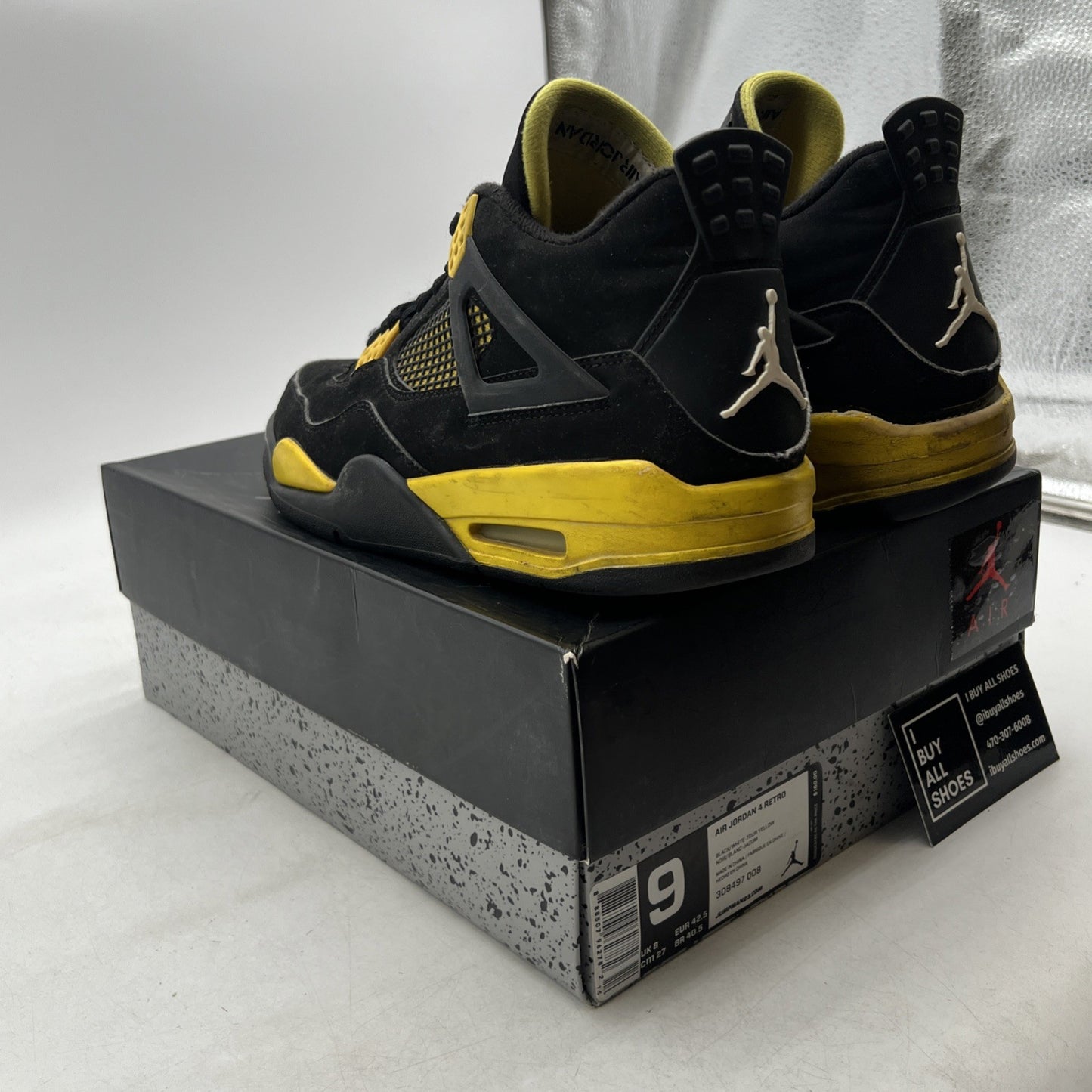 Size 9 - Air Jordan 4 Retro Low Thunder (308497-008)