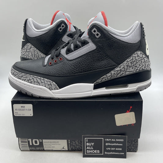 Size 10.5 - Air Jordan 3 Retro OG Mid Black Cement (854262-001)
