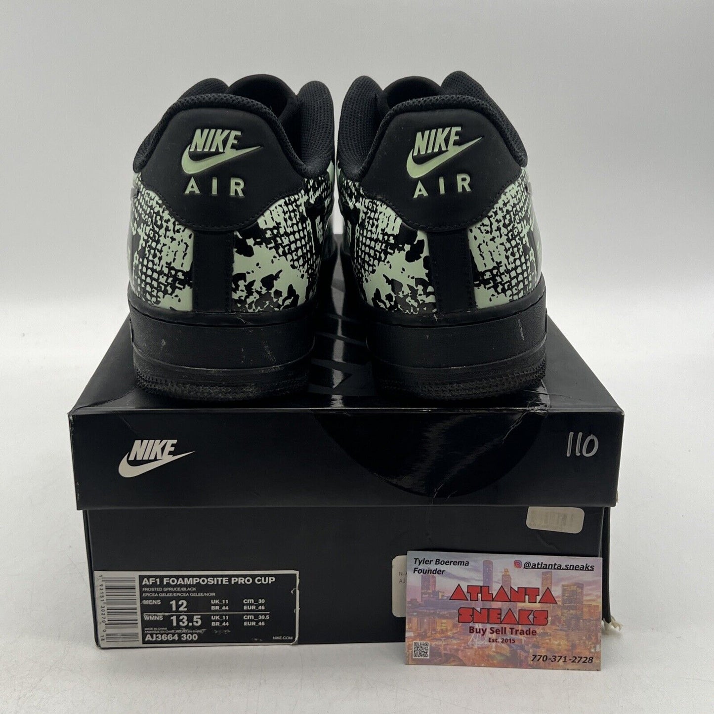 Size 12 - Nike Air Force 1 Foamposite Pro Cup Glow Snakeskin Mint (AJ3664-300)