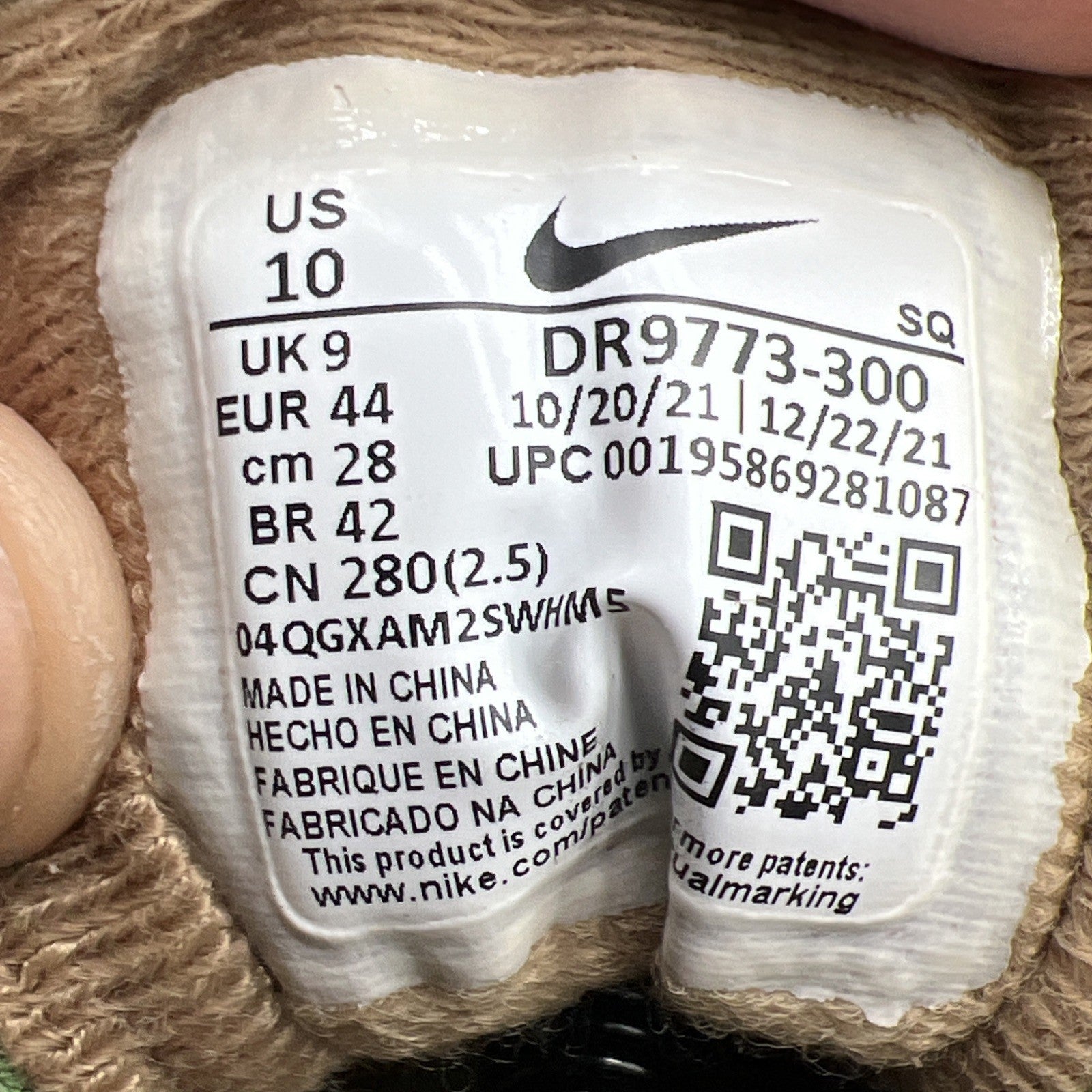 Size 10 - Nike Air Max 1 NH Treeline (DR9773-300)