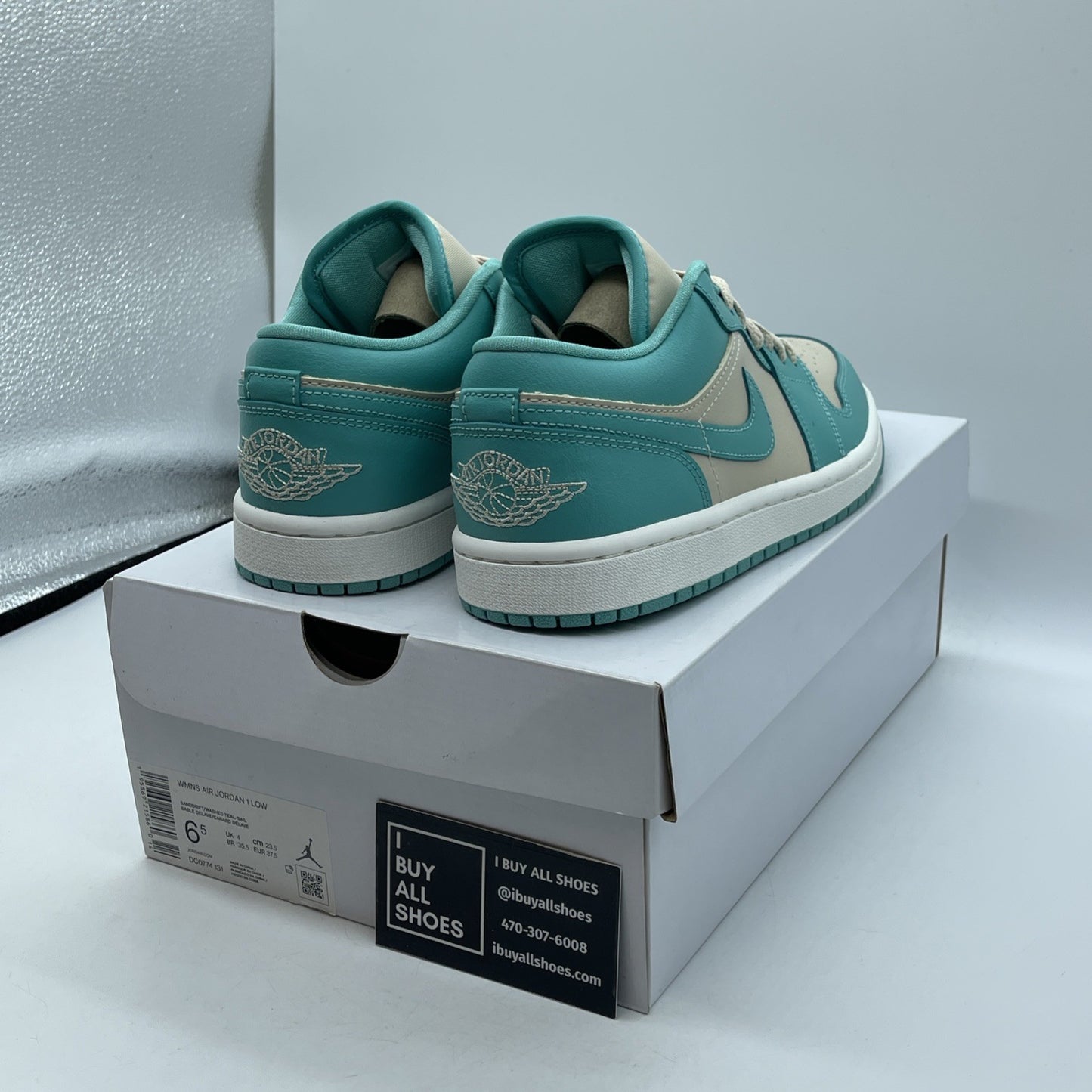 Size 6.5W - Nike Air Jordan 1 Low Washed Tropical Teal  Leather (DC0774-131)