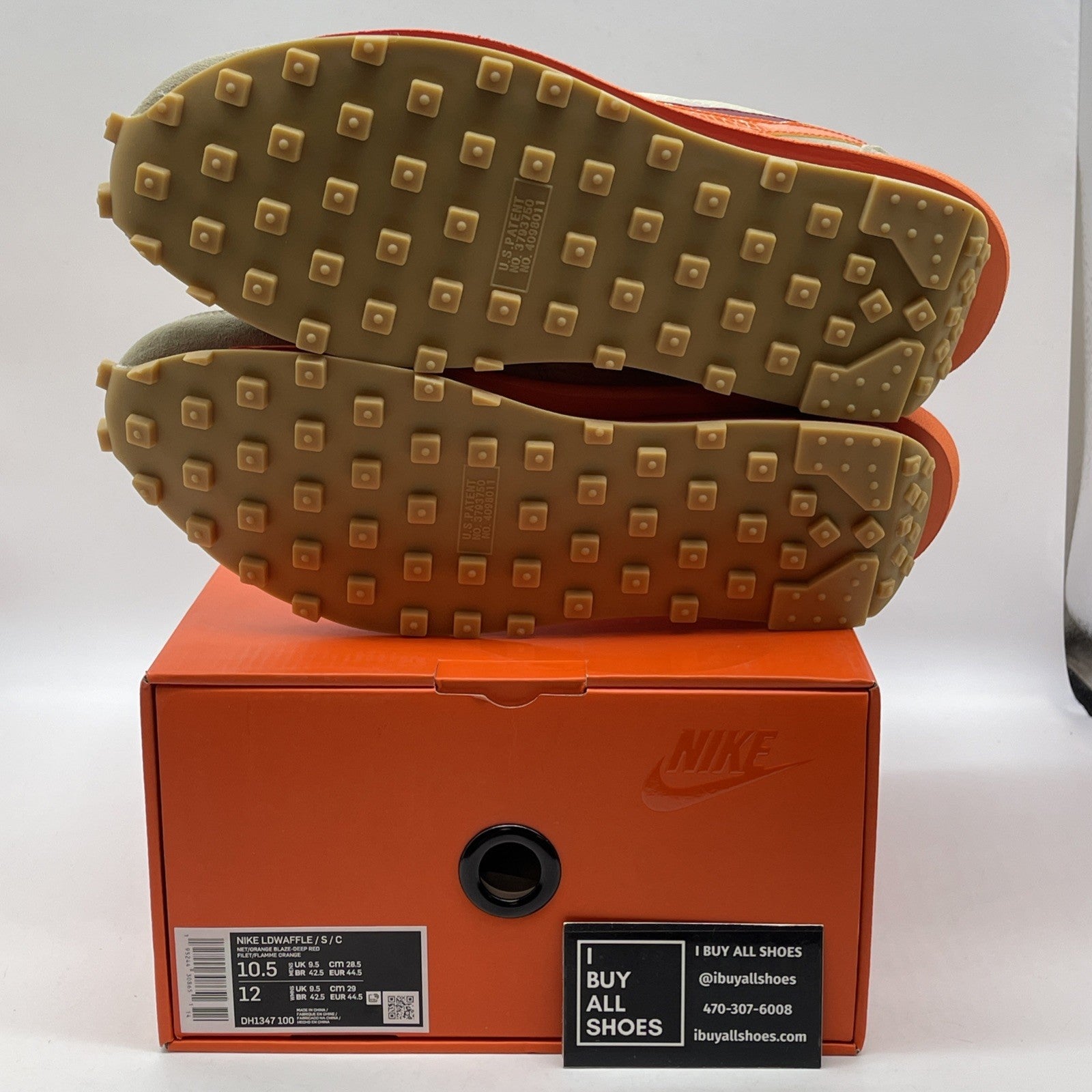 Size 10.5 - Nike sacai x Clot x LDWaffle Net Orange Blaze Suede (DH1347-100)