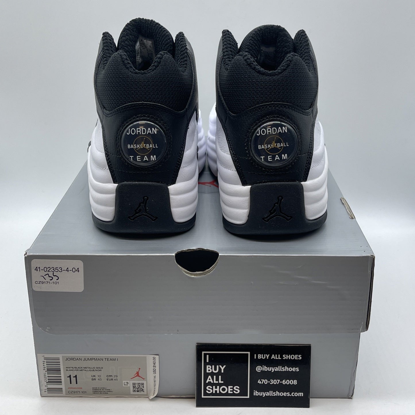 Size 11 - Jordan Jumpman Team 1 White Black Suede Leather (CZ9171-101)