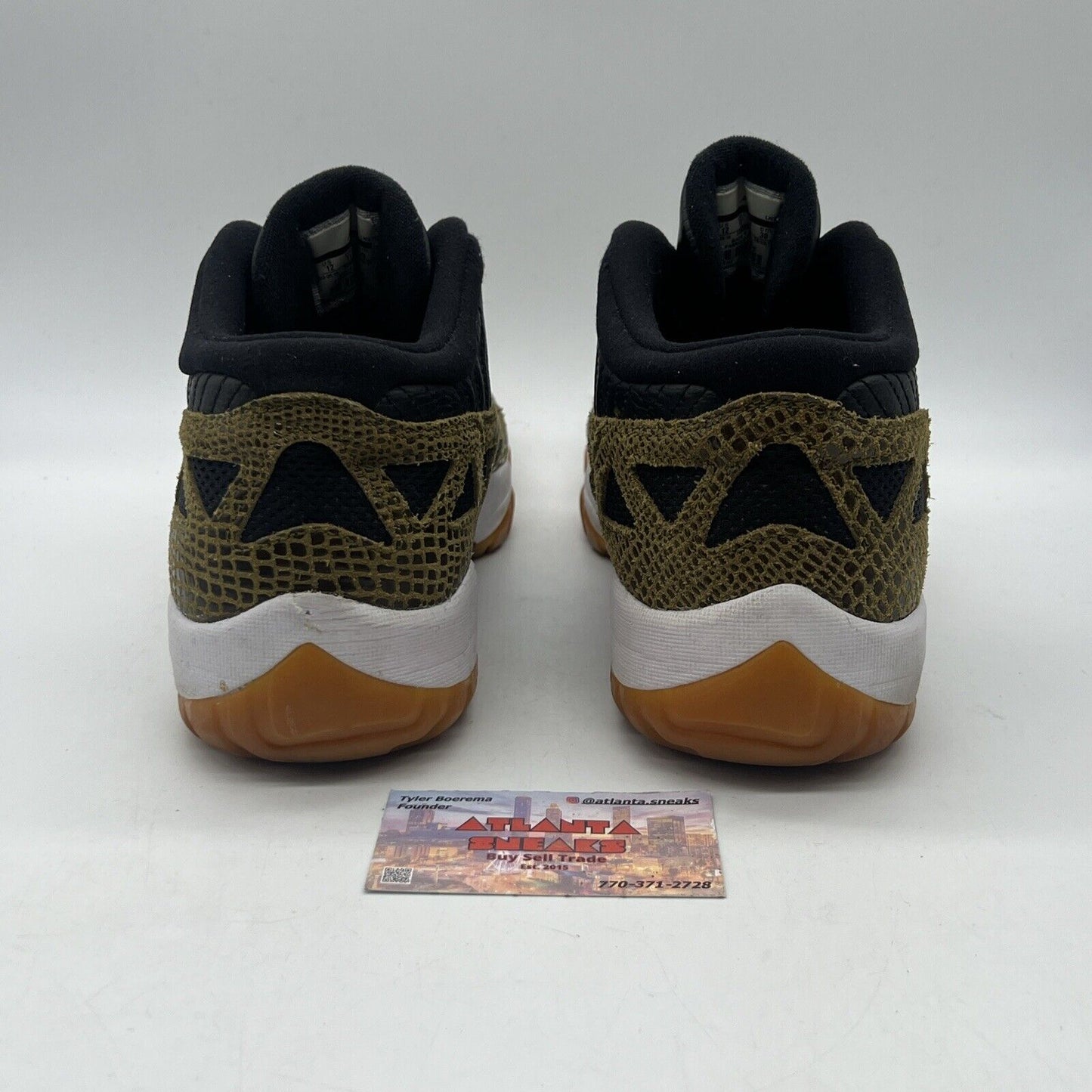 Size 12 - Air Jordan 11 IE Croc Black White Green Gum Leather Used (306008-013)