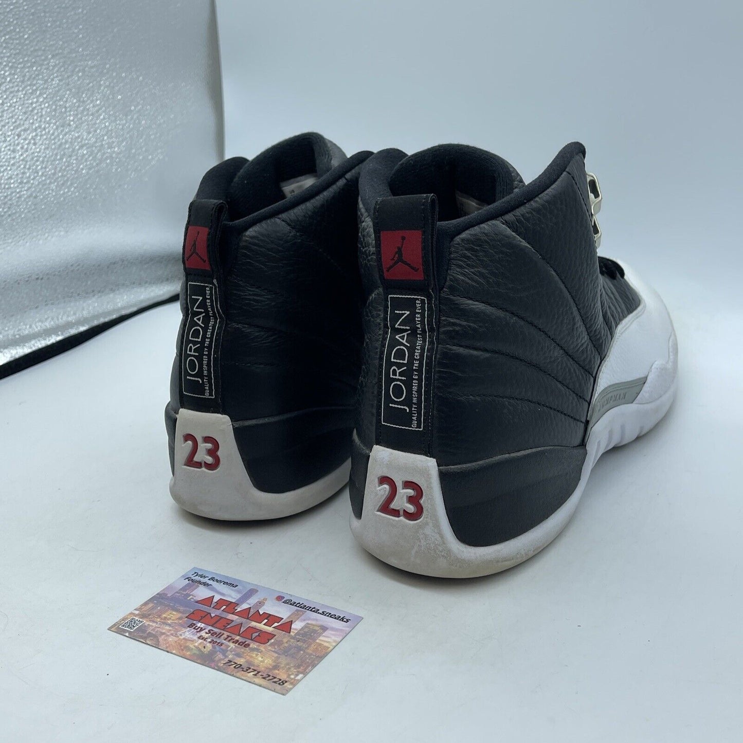 Size 11 - Jordan 12 Retro Mid Playoff Black Grey White Red Leather (CT8013-006)