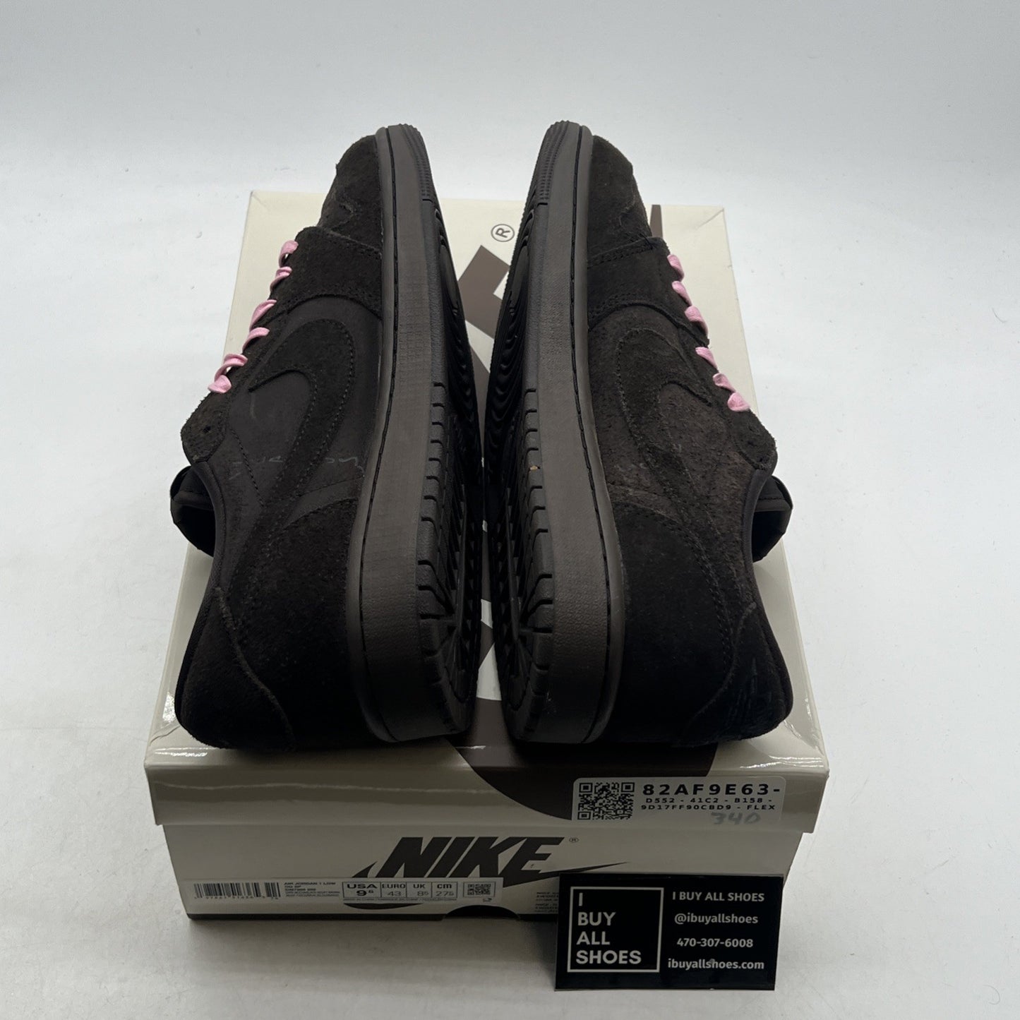 Size 9.5 - Travis Scott x Air Jordan 1 Retro OG SP Low Velvet Brown (DM7866-202)