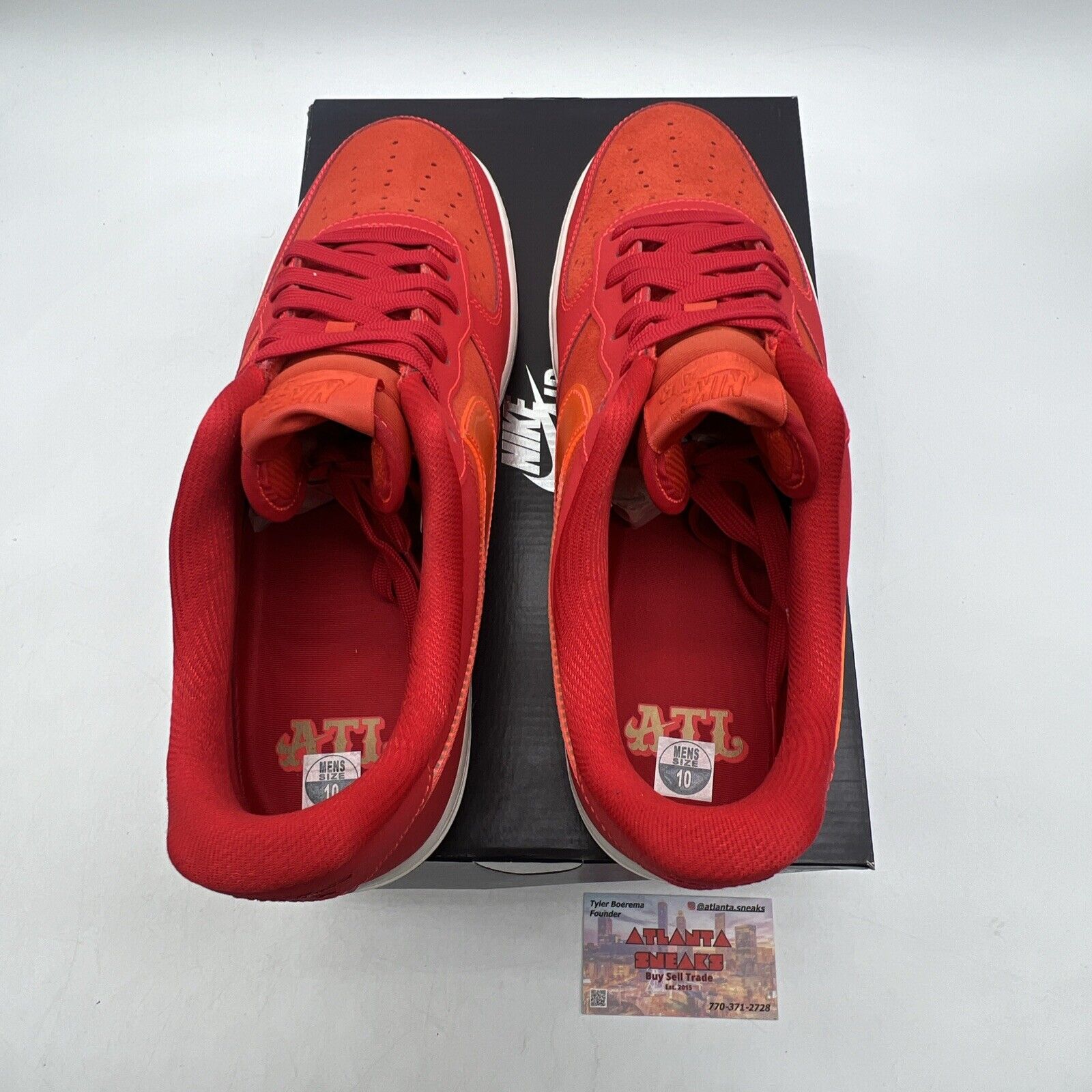 Size 10 - Nike Air Force 1 '07 ATL Orange Red White Suede (FD8306-657)