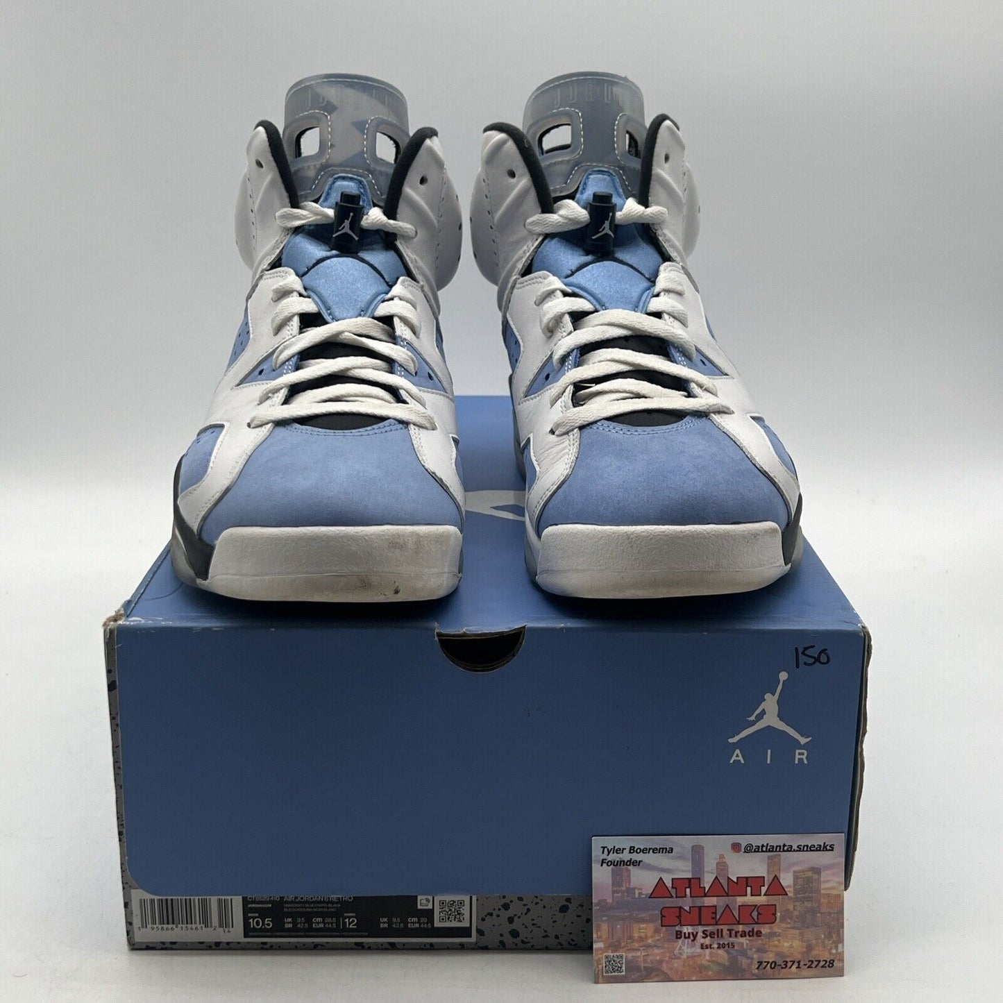 Size 10.5 - Jordan 6 Retro Mid UNC Home White Blue Suede (CT8529-410)