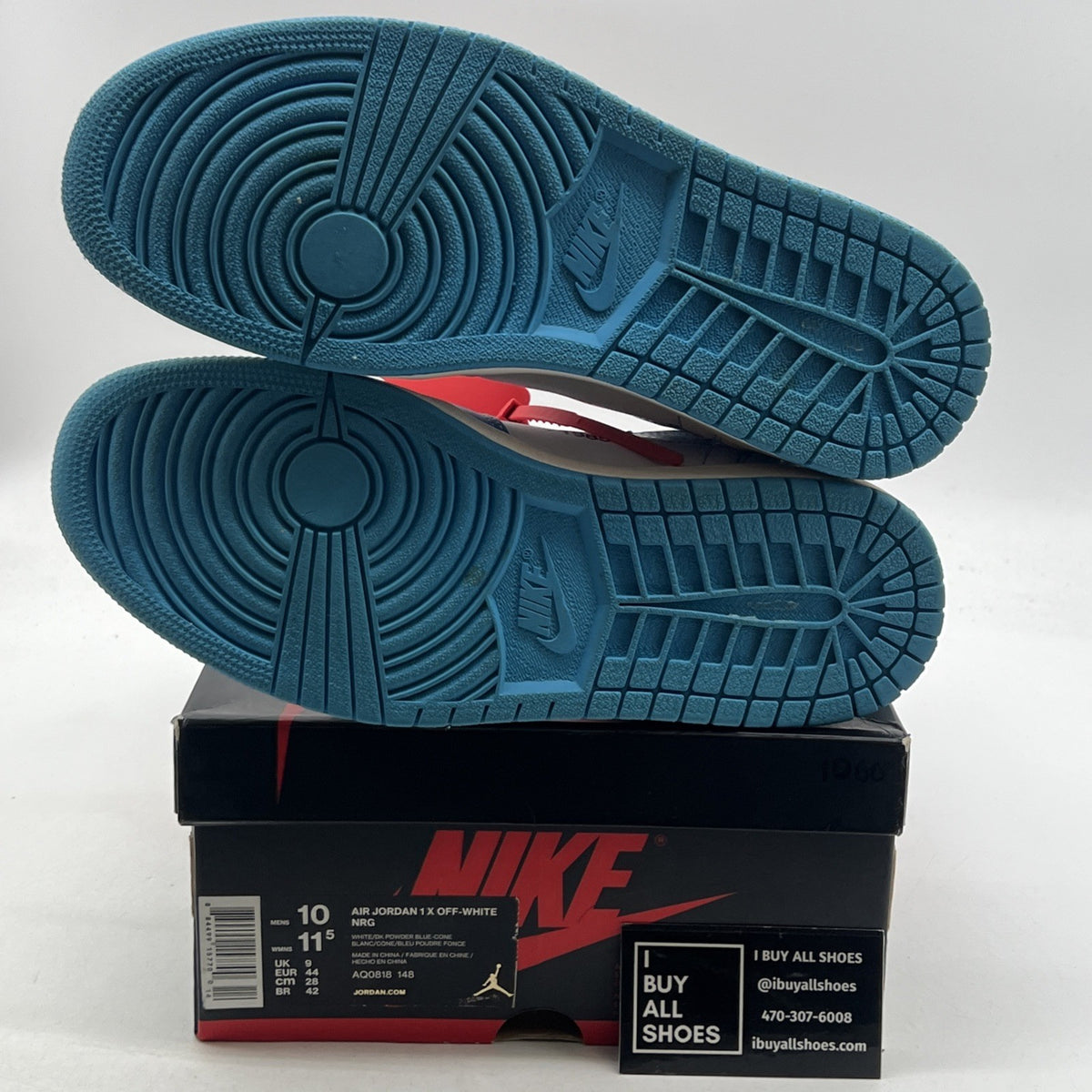 Size 10 - Air Jordan 1 Retro OG x Off-White High UNC (AQ0818-148)