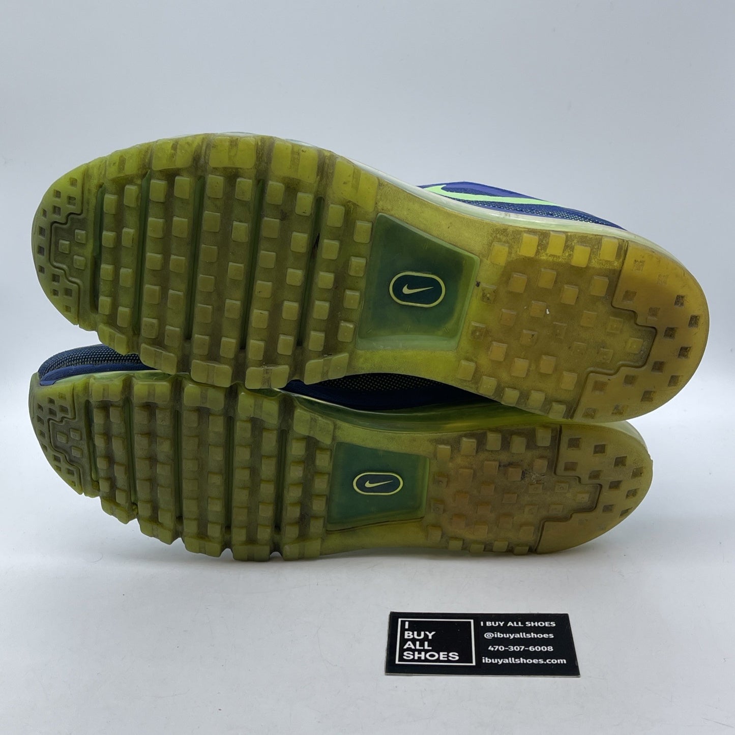 Size 13 - Nike Air Max 2014 Deep Royal Electric Green Blue Leather (621077-402)