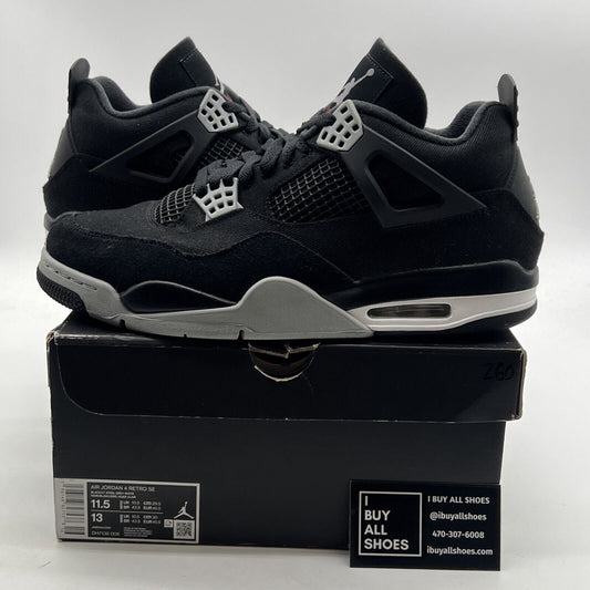 Size 11.5 - Air Jordan 4 Retro SE Mid Black Canvas (DH7138-006)