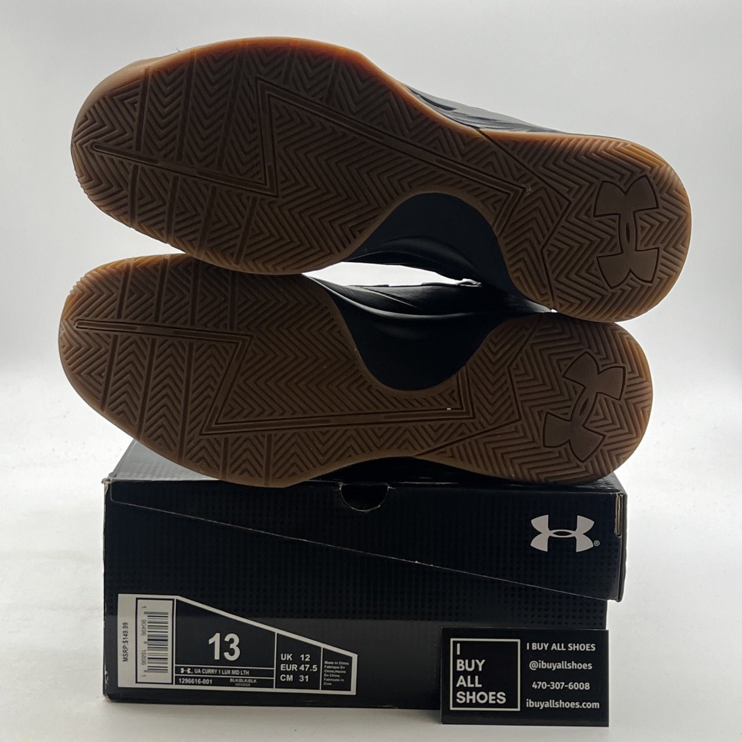 Size 13 - Under Armour Curry 1 Lux Mid Black Gum (1296616-001)