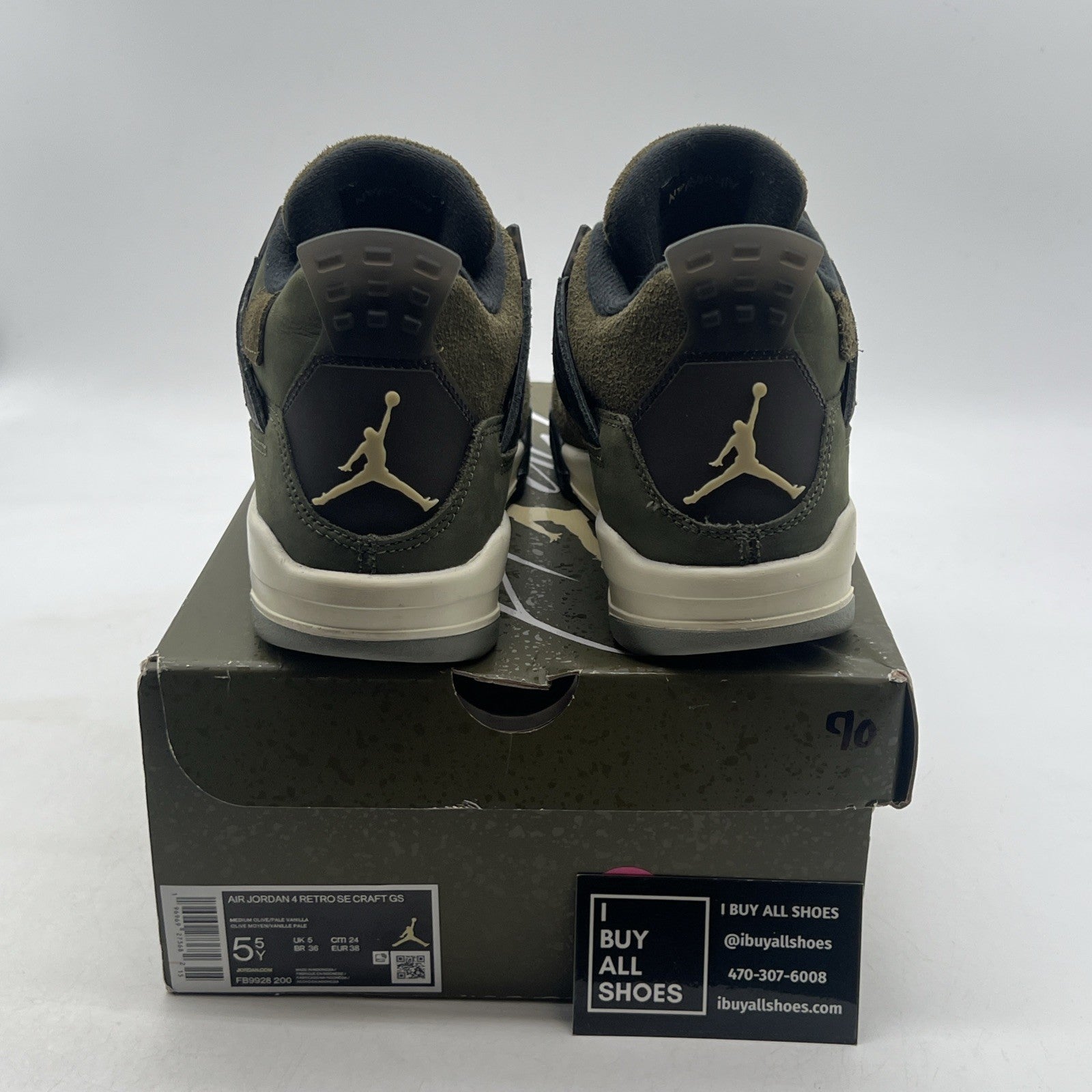 Size 5.5 (GS) - Air Jordan 4 SE Retro Low Craft - Olive (FB9928-200)