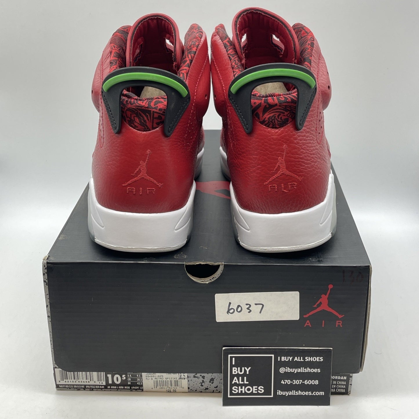 Size 10.5 - Air Jordan 6 Spizike History of Jordan Red Leather (694091-625)