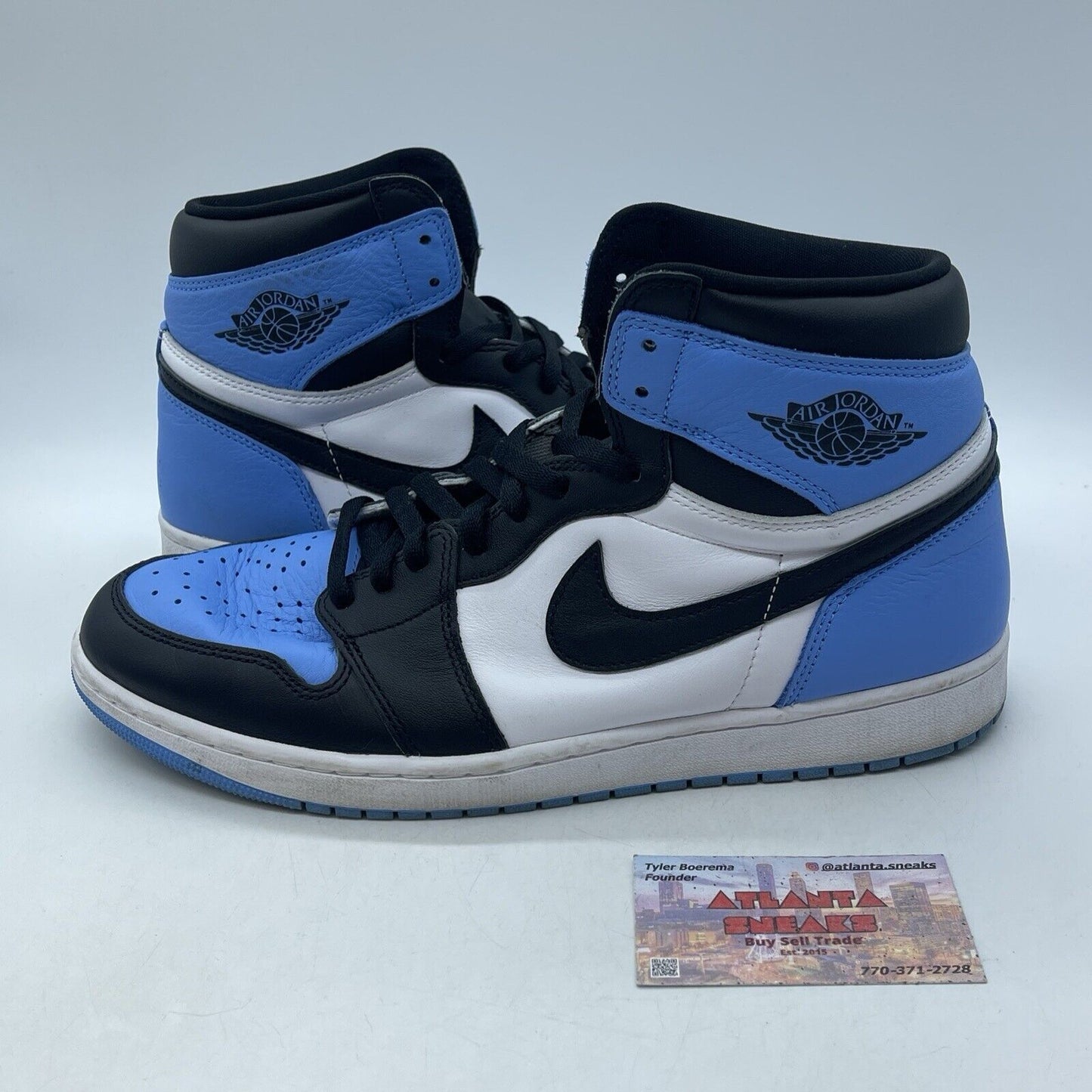 Size 12 - Jordan 1 Retro OG High UNC Toe Black White Blue Leather (DZ5485-400)