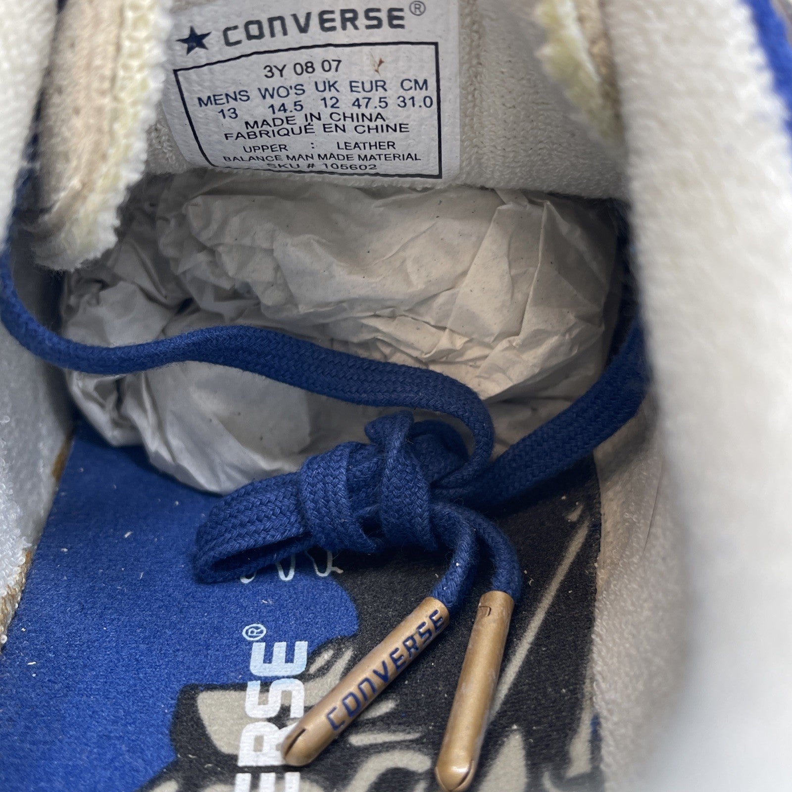 Size 13 - Converse Pro Leather Ox Low Top White Game Royal-White (105602)