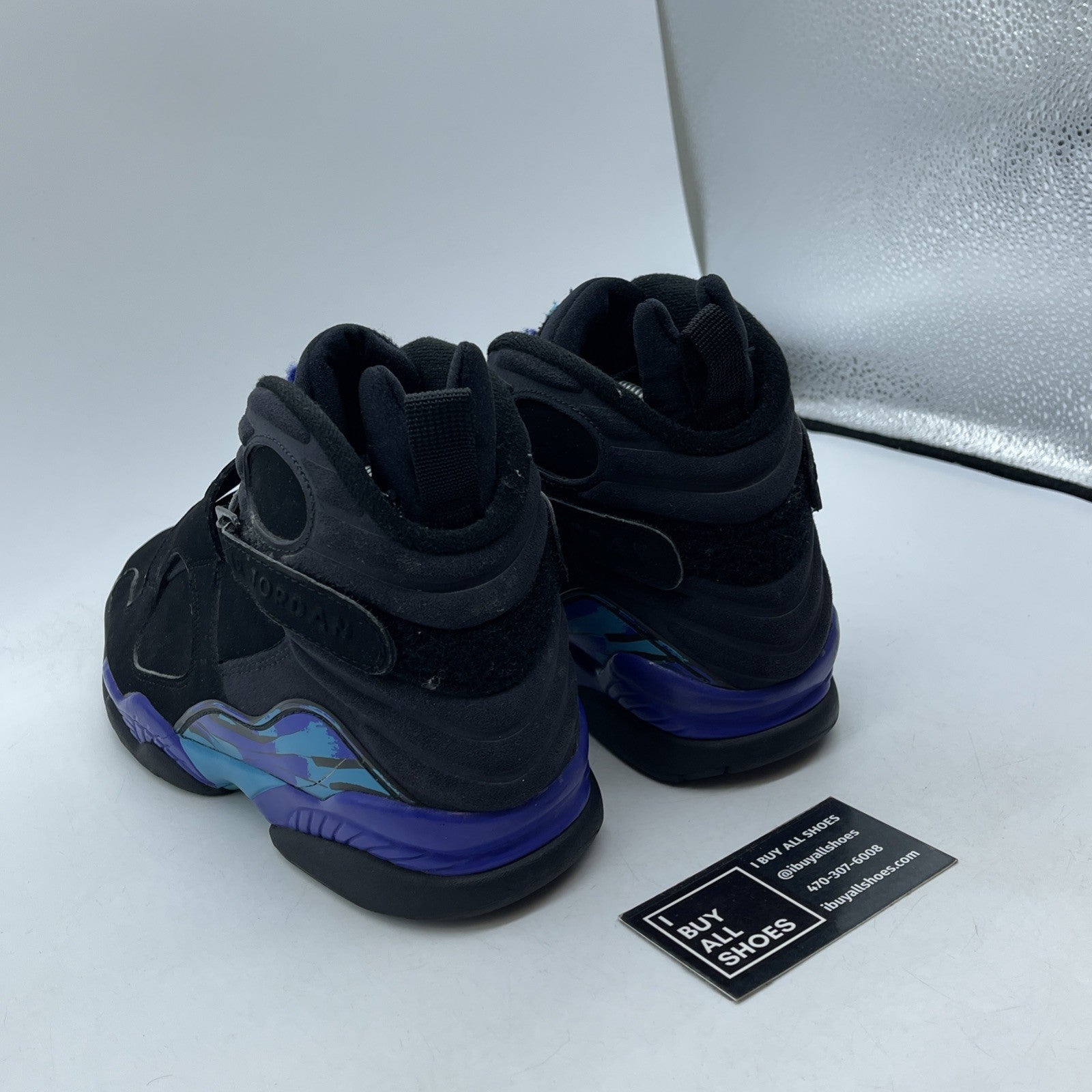 Size 9 - Air Jordan 8 Retro 2007 Aqua Black Blue Purple Suede (305381-041)