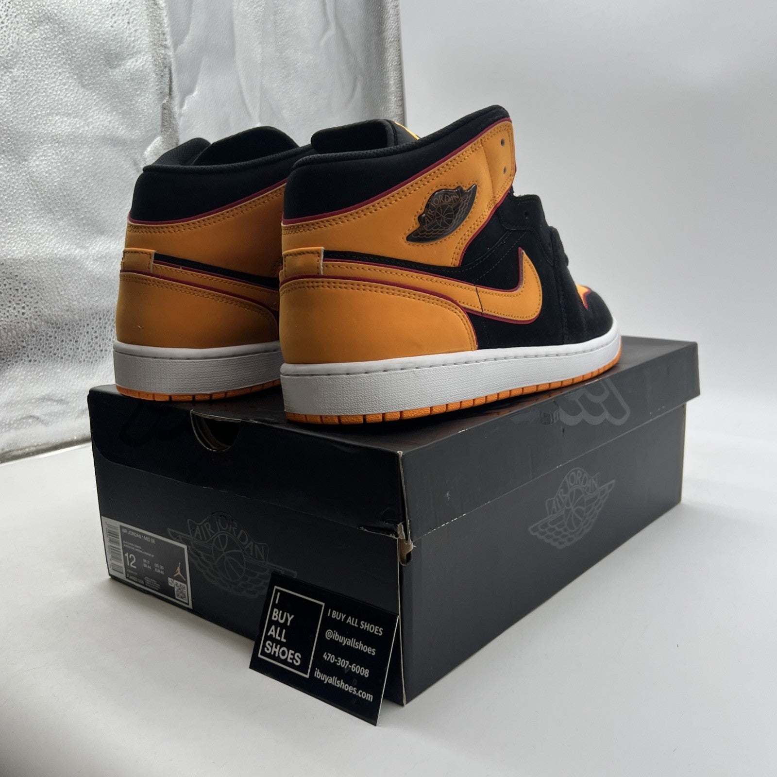 Size 12 - Air Jordan 1 Mid SE Fat Tongue Vivid Orange Black (FJ4923-008)