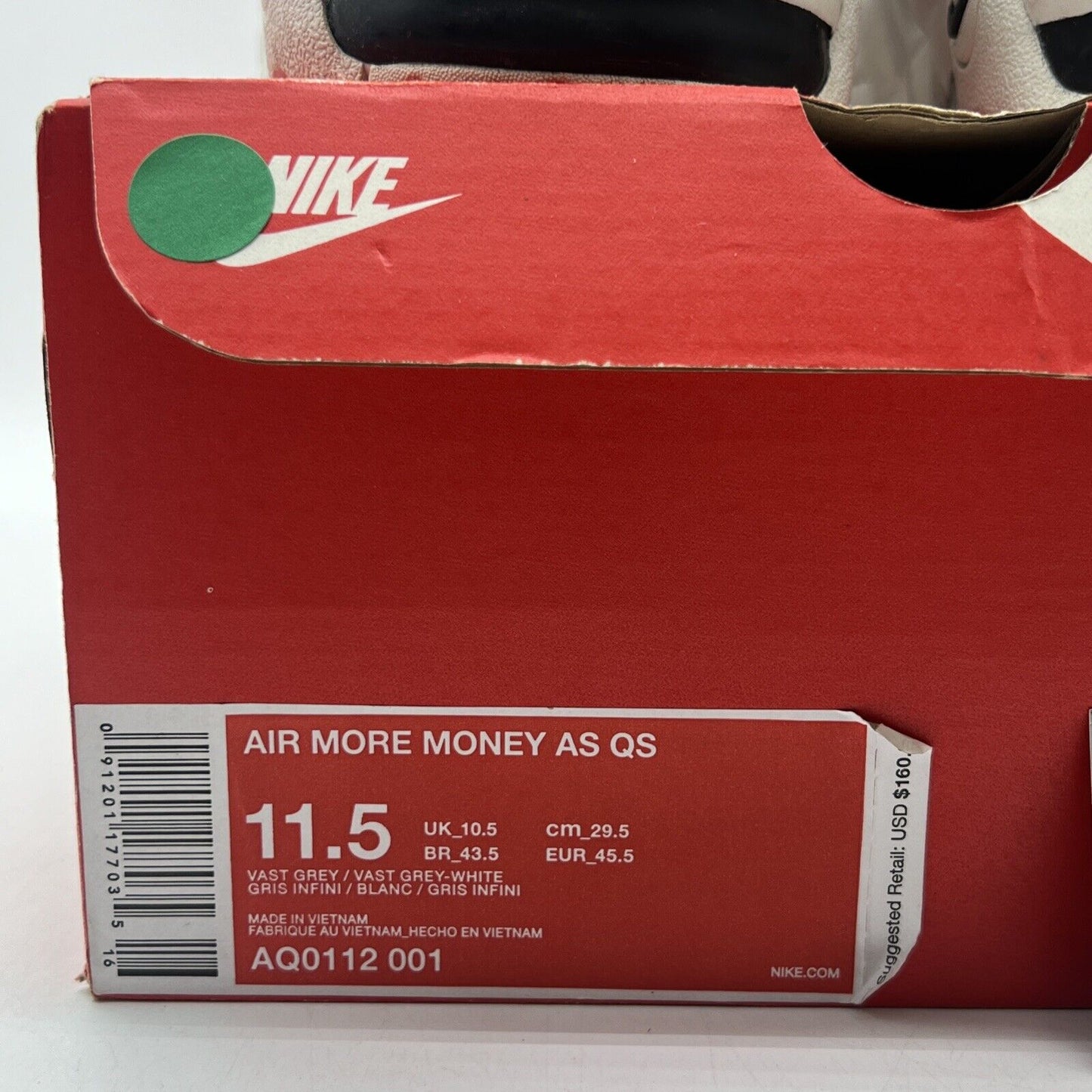 Size 11.5 - Nike Air More Money All Star - 90/10 Grey Suede Leather (AQ0112-001)