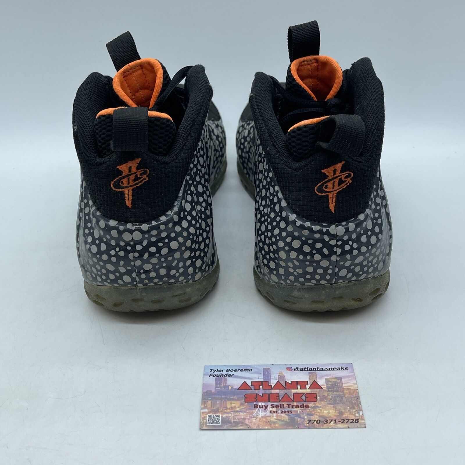 Size 11 - Nike Air Foamposite One Prm Safari Black Grey Orange (575420-003)