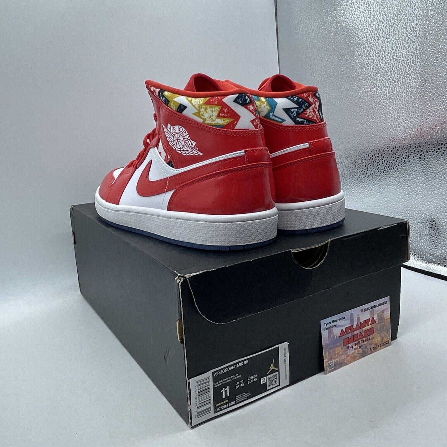 Size 11 - Air Jordan 1 Mid SE Barcelona Swearter White Red Leather (DC7294-600)