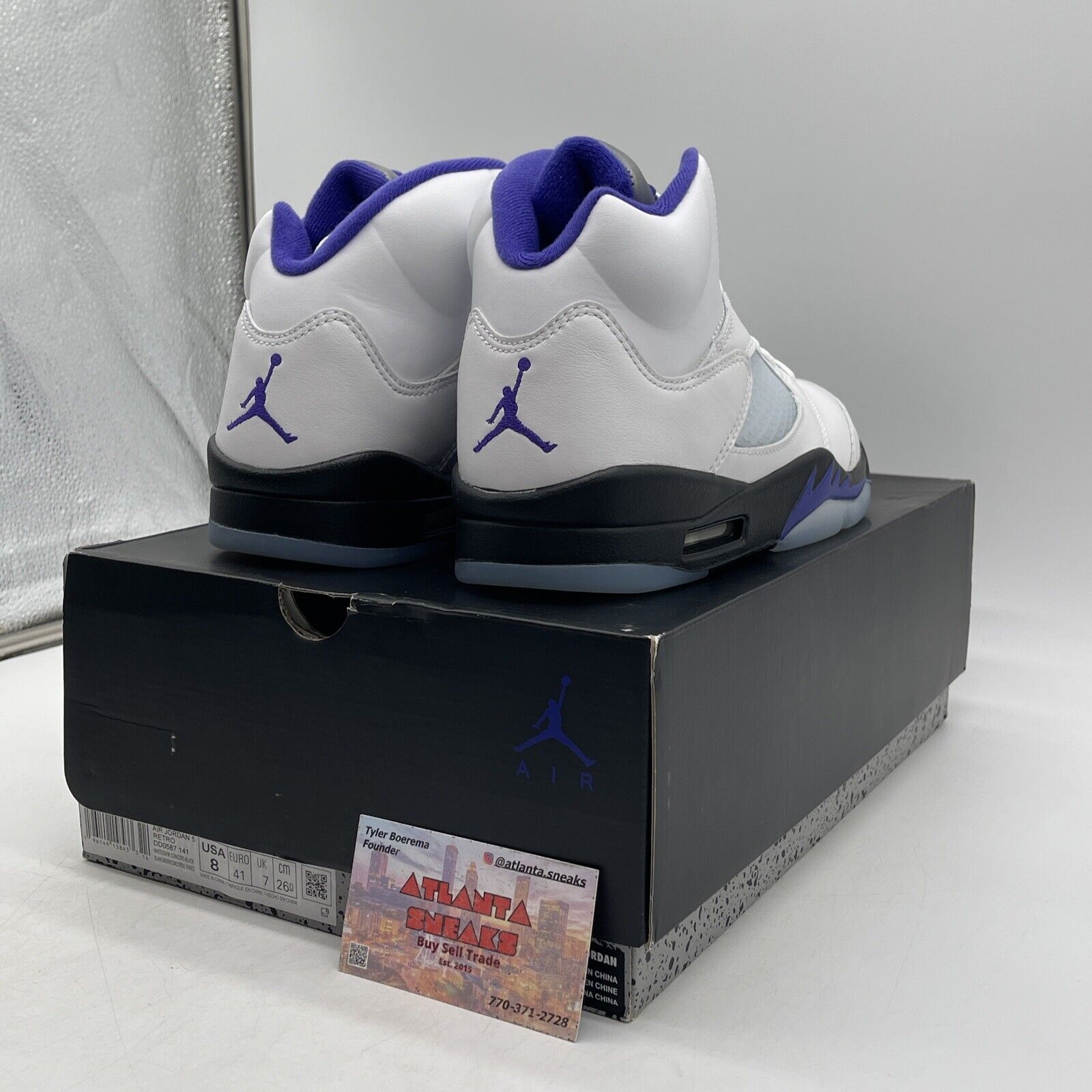 Size 8 - Jordan 5 Concord 2022 White Purple Black silver Leather (DD0587-141)