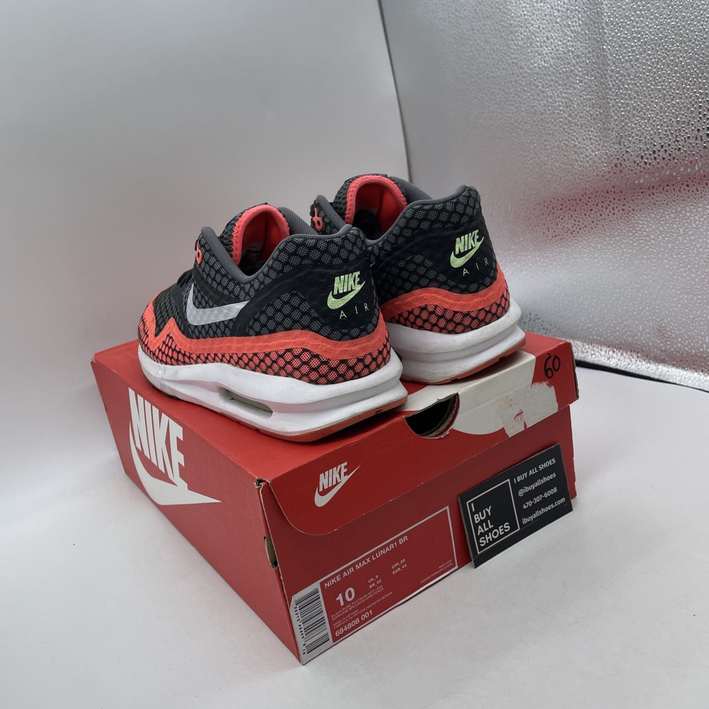 Size 10 - Nike Air Max Lunar 1 BR Black Lava 2015 (684808-001)